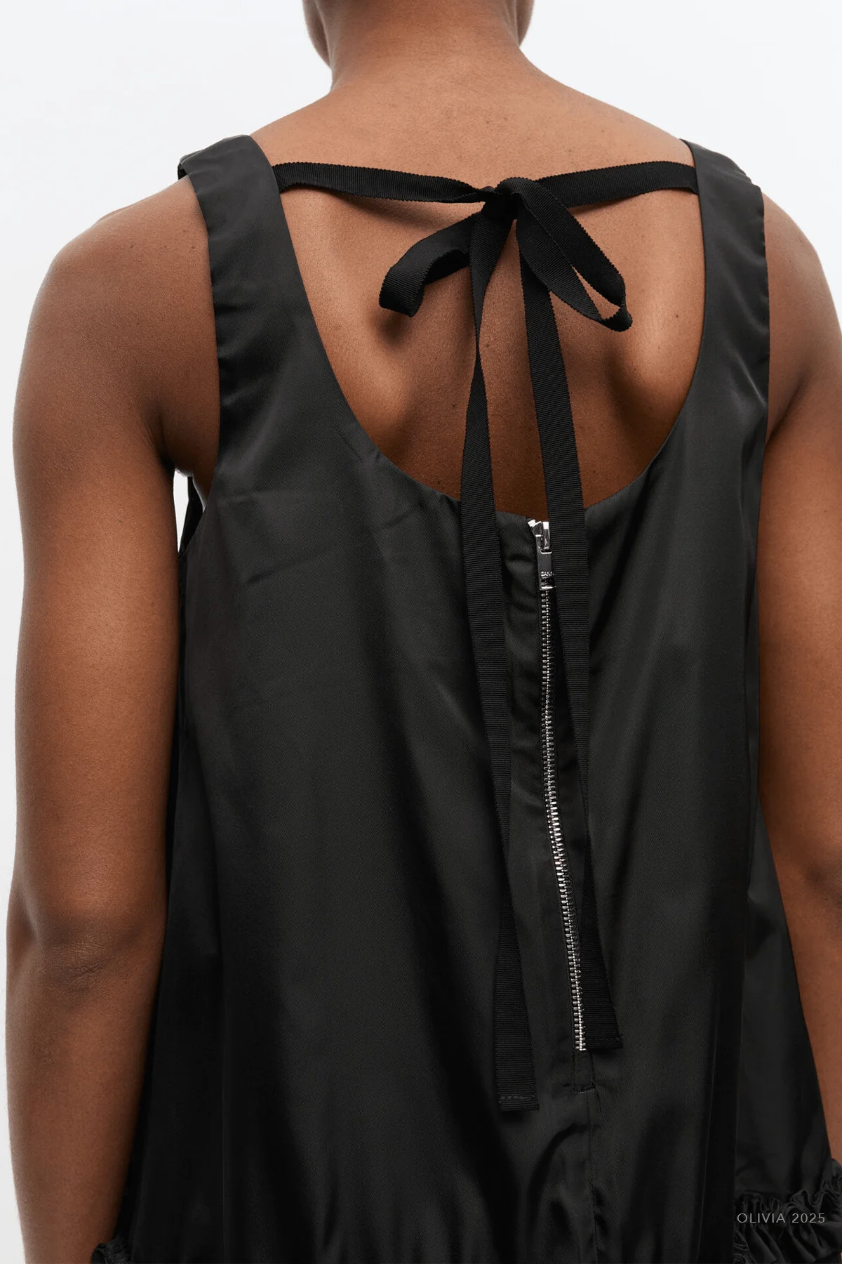 Duchesse Nylon Mini Dress in Black - Image 4