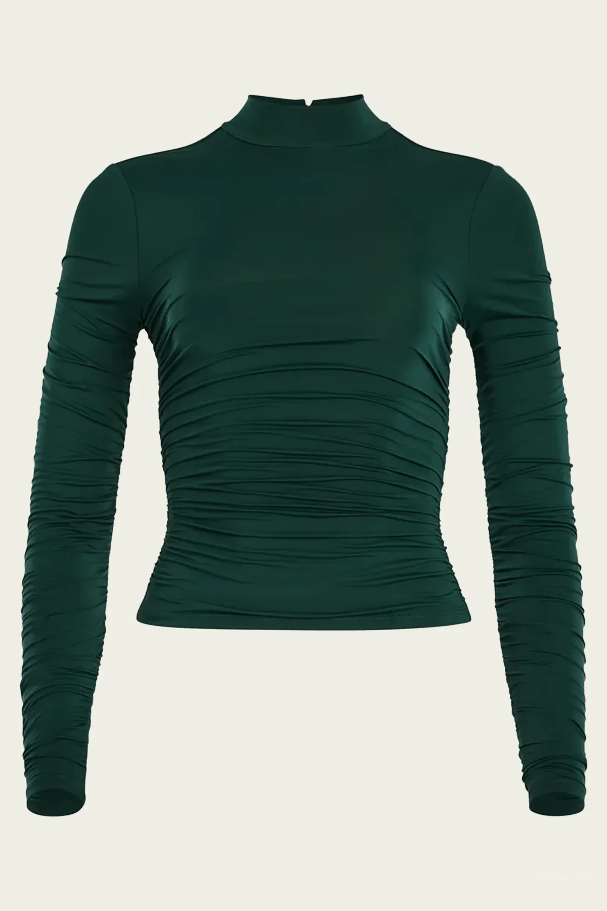 Dulcie Rushed Top in Evergreen