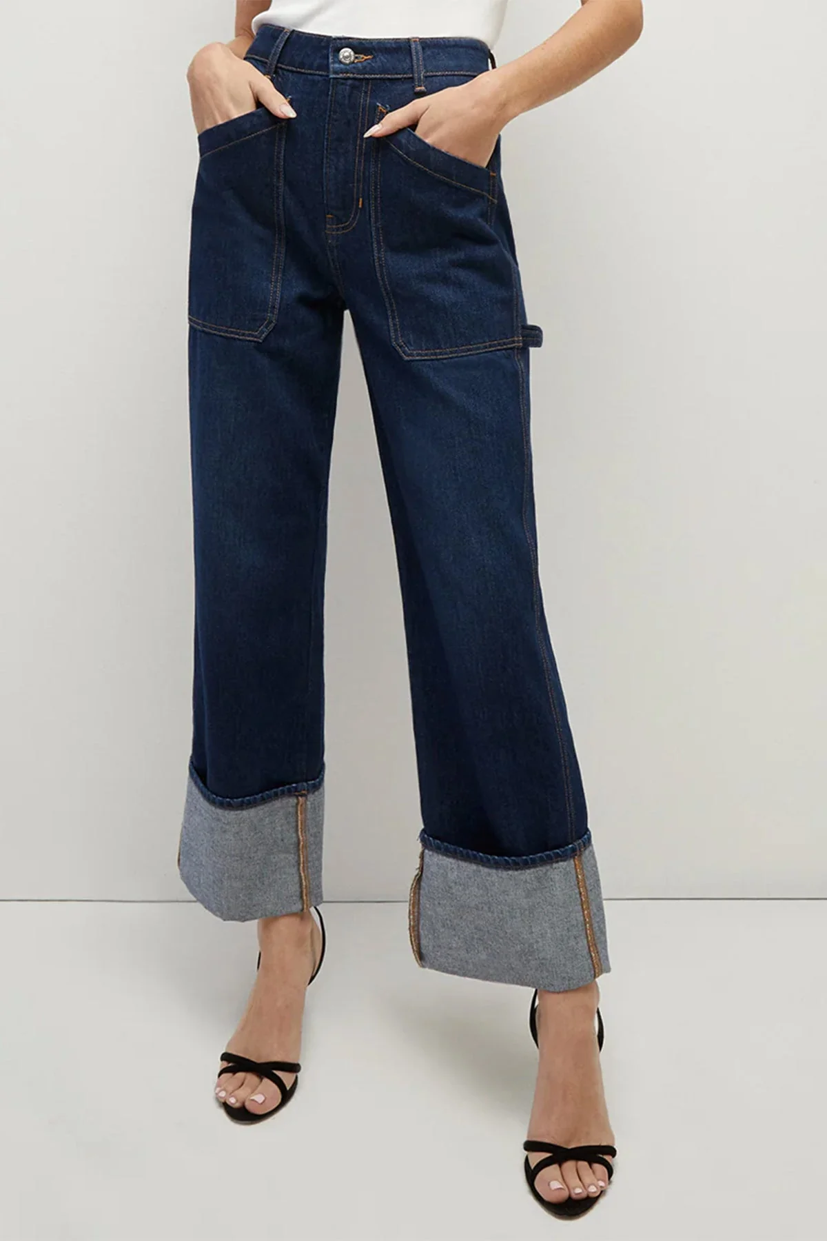 Dylan Straight-Leg Jean Cuffed in Dusted Oxford - Image 2