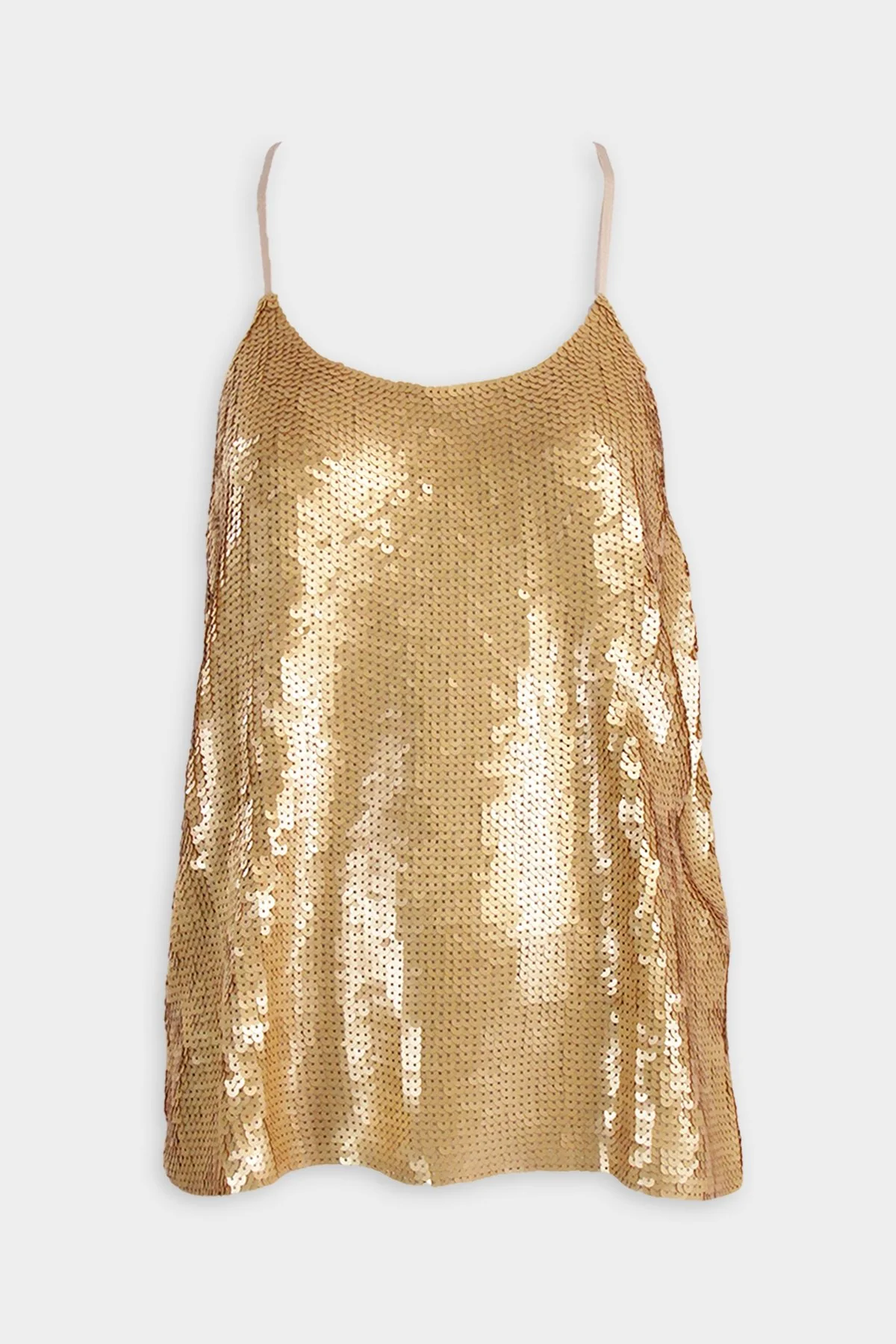 Eclair Sequins Beading Cami Top in Gold
