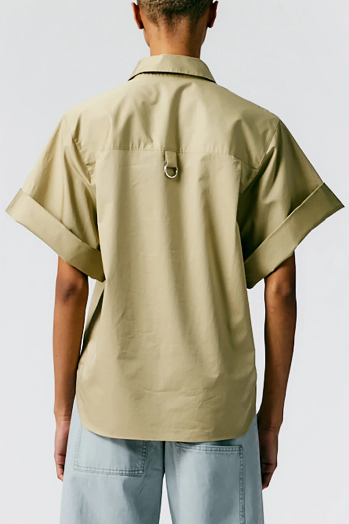 Eco Poplin Rolled Sleeve Shirt in Clay - Image 3