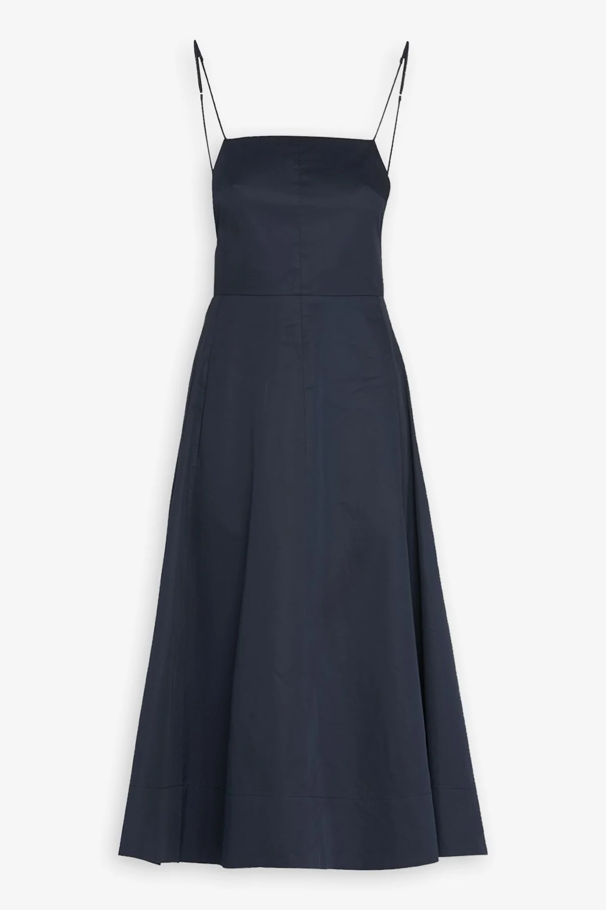 Eco Poplin Strappy Dress in Dark Navy