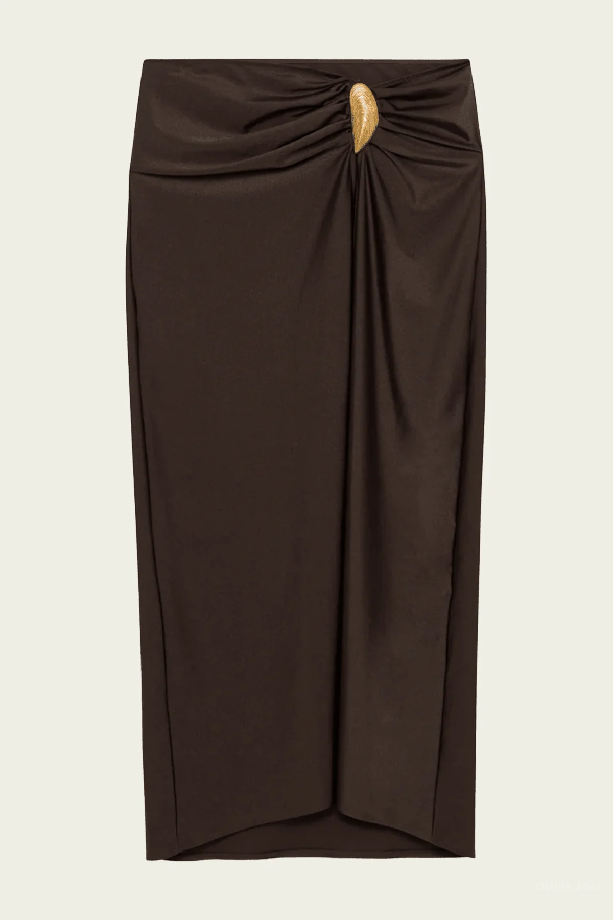 Eiana Shell Midi Skirt in Chocolate