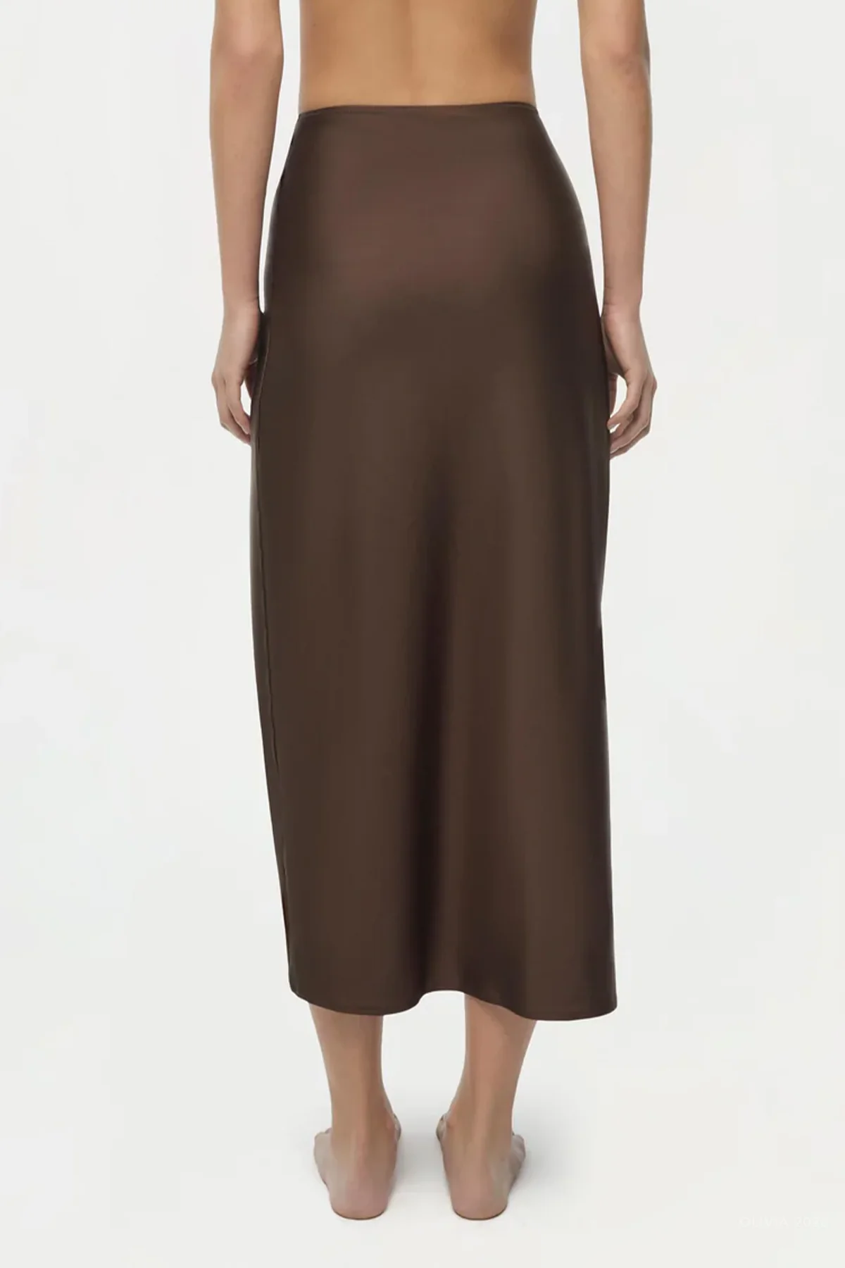 Eiana Shell Midi Skirt in Chocolate - Image 3