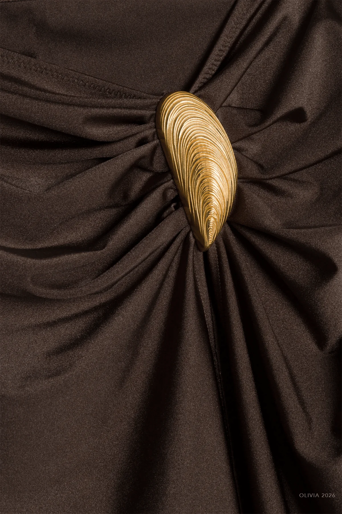 Eiana Shell Midi Skirt in Chocolate - Image 4