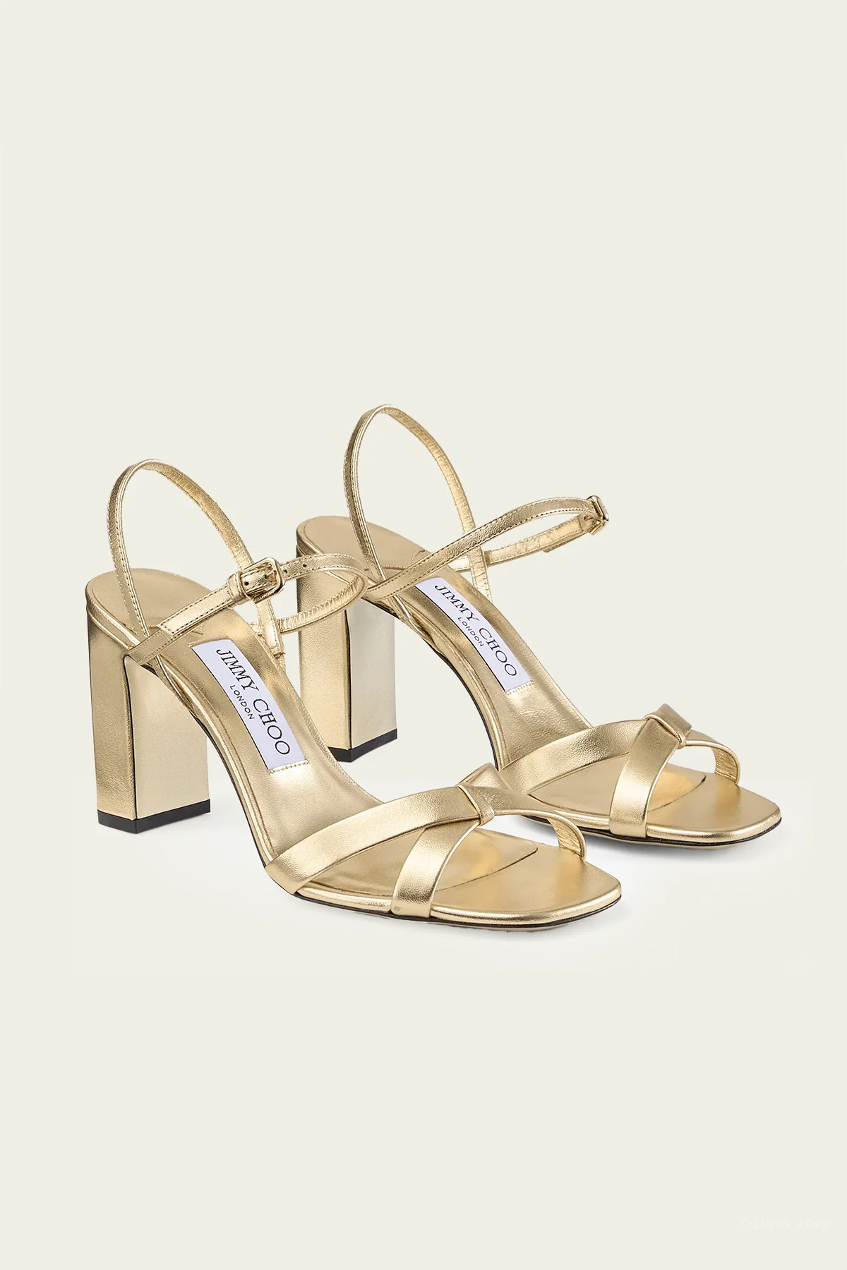 Elsy Block Heel 85 Sandal in Gold - Image 2