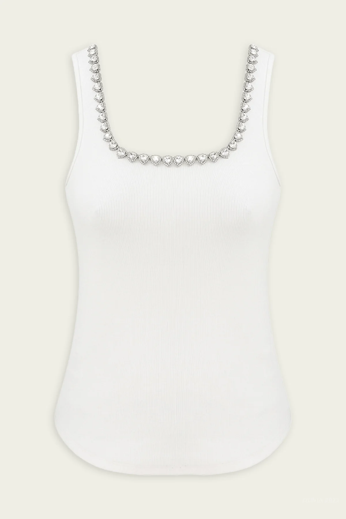 Embellished Tank in Ivory