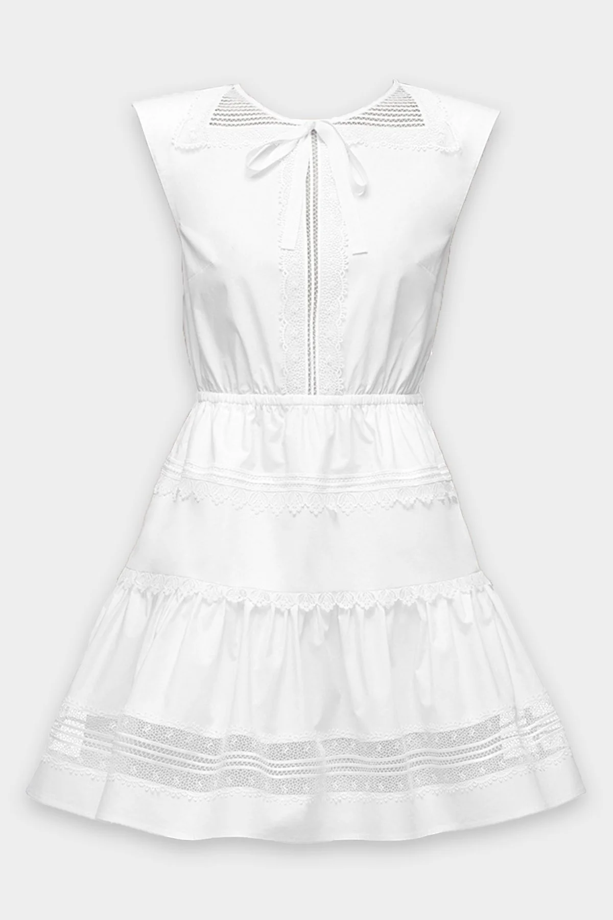 Embroidered Mini Dress in White