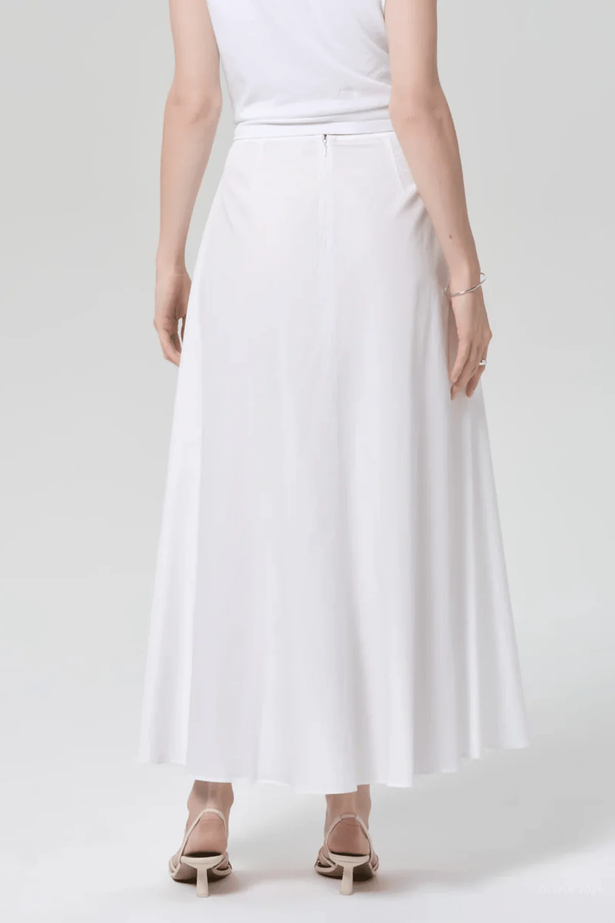 Emi Poplin Skirt in Optic White - Image 3
