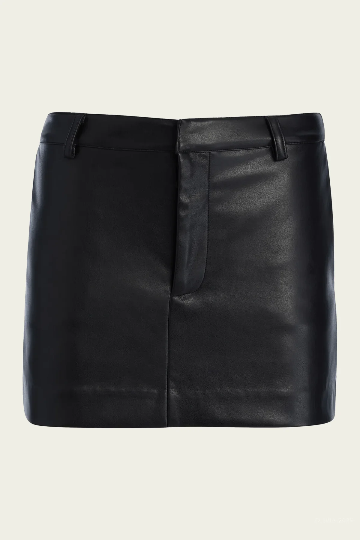 Emilia Vegan Leather Mini Skirt in Black