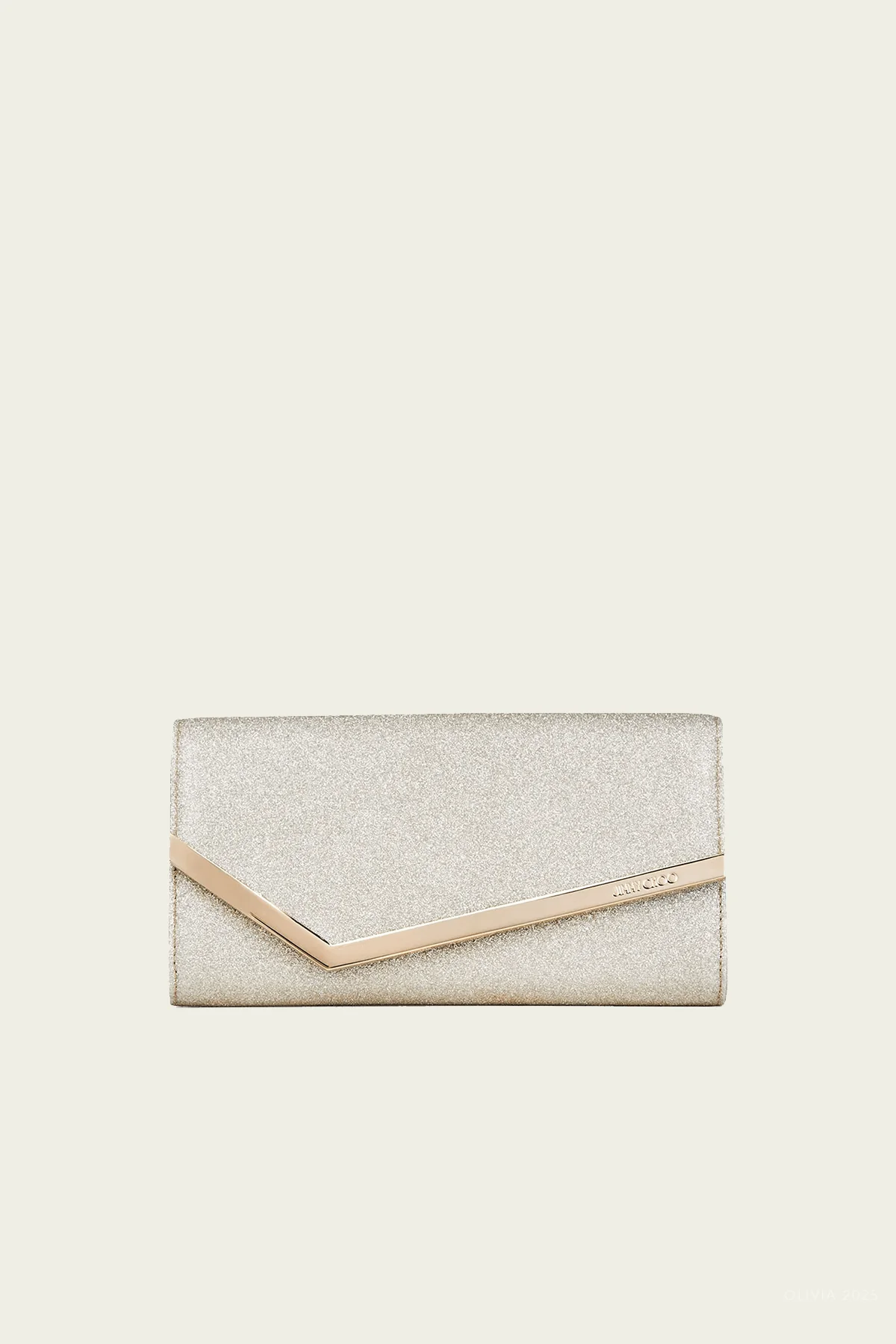 Emmie Dusty Glitter Clutch Bag in Platinum Ice