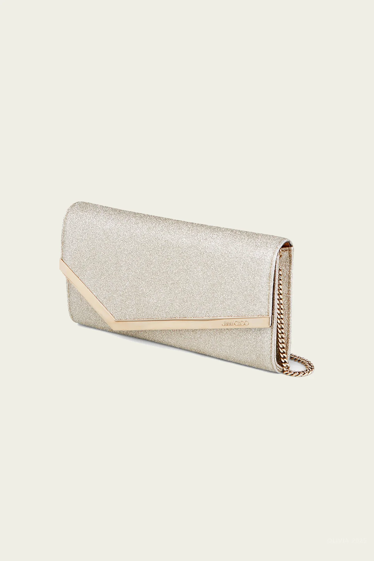 Emmie Dusty Glitter Clutch Bag in Platinum Ice - Image 2