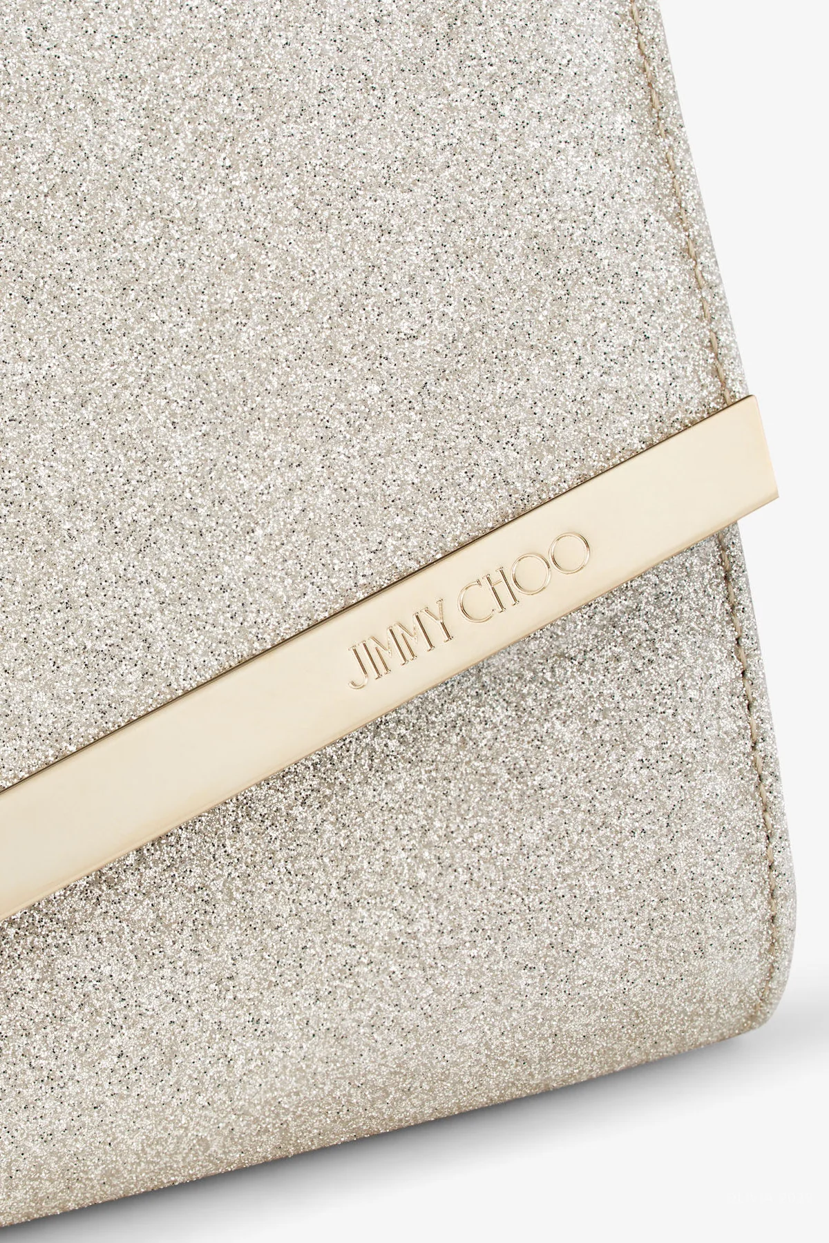 Emmie Dusty Glitter Clutch Bag in Platinum Ice - Image 3
