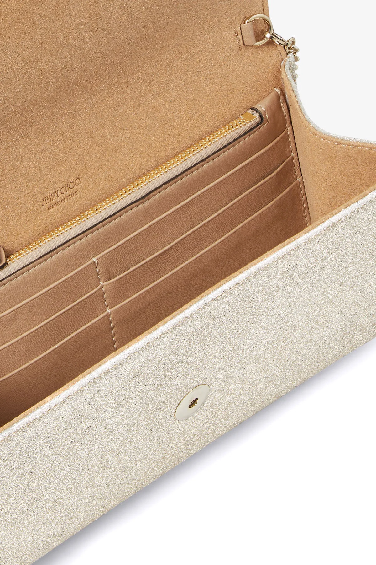 Emmie Dusty Glitter Clutch Bag in Platinum Ice - Image 4