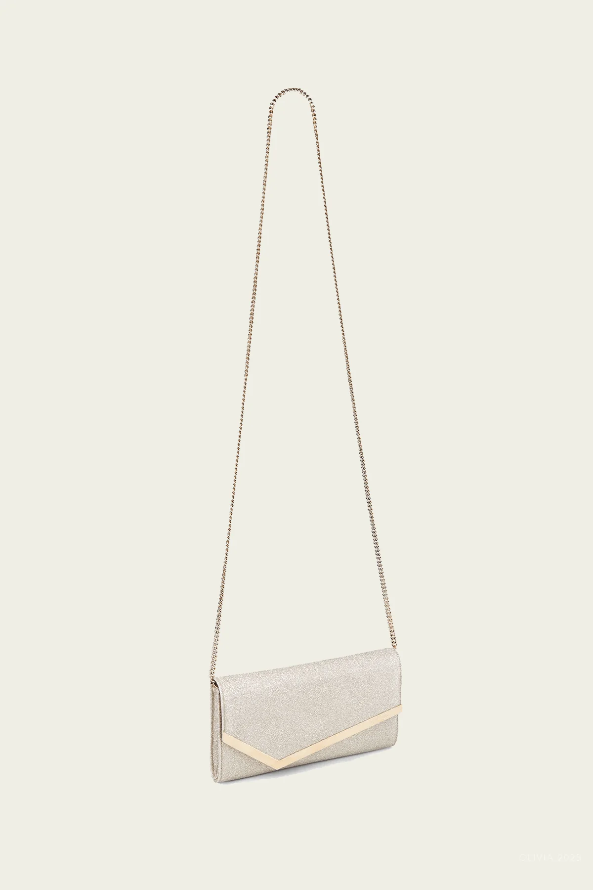 Emmie Dusty Glitter Clutch Bag in Platinum Ice - Image 5