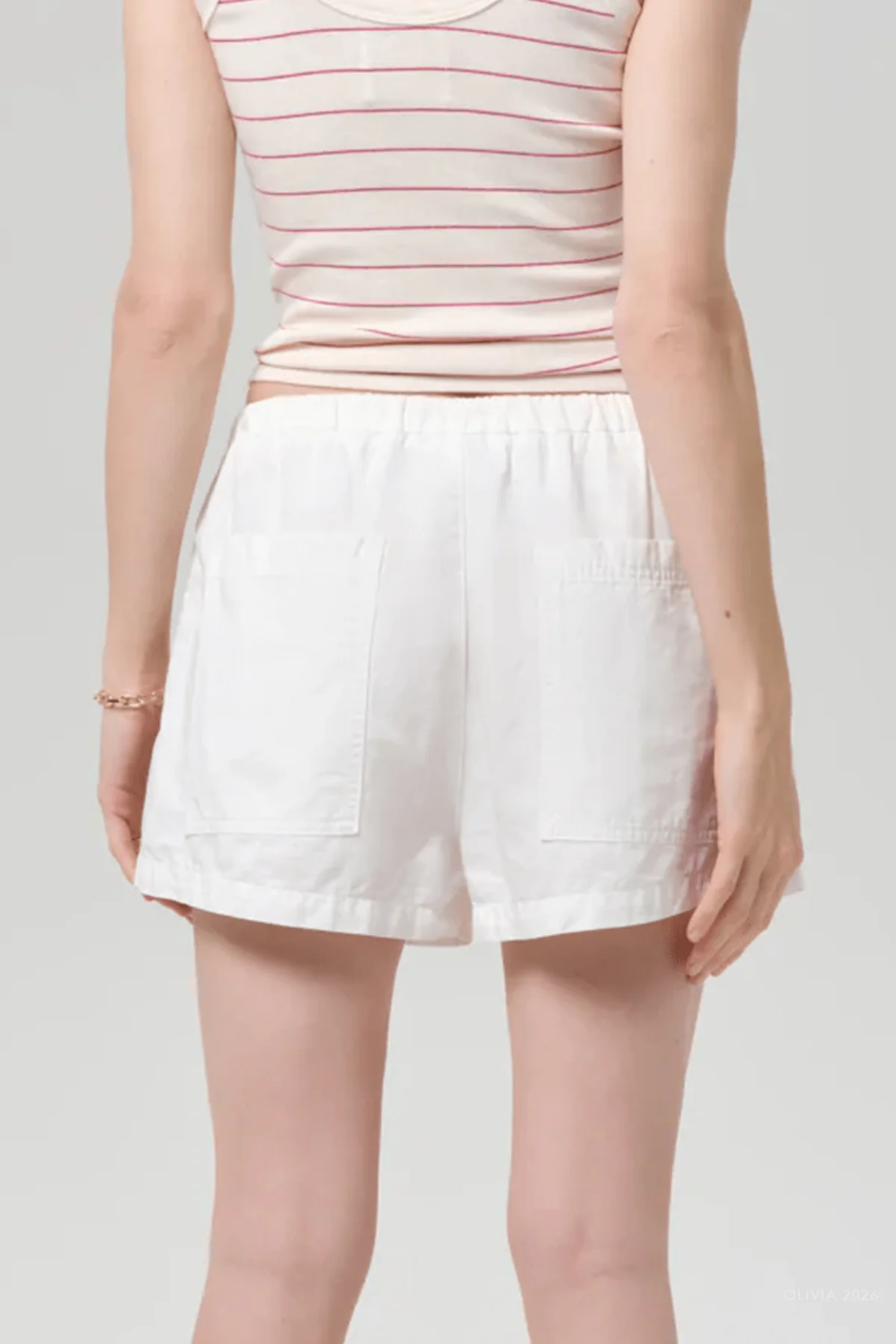 Este Drawstring Short in Cream - Image 3