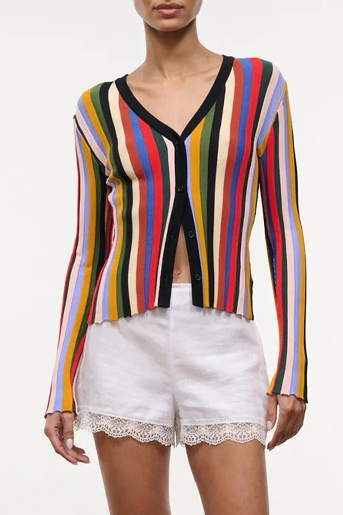 Ezra Cardigan in Artist Stripe - Image 2