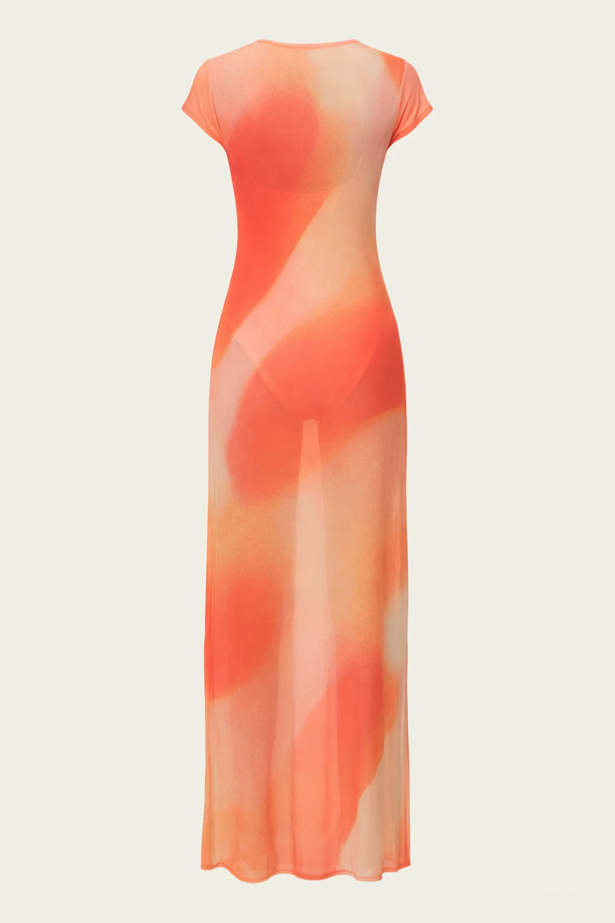 Fia Mesh Midi Dress in Golden Hour Sunset - Image 5