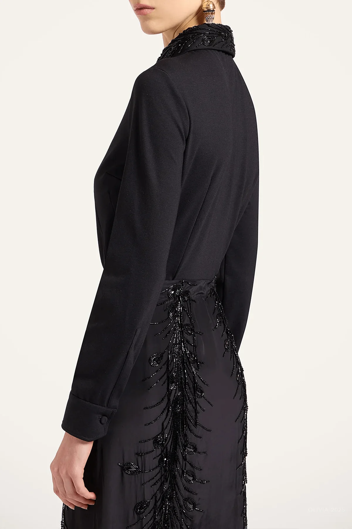 Fitted Shirt in Solid Black - Image 3