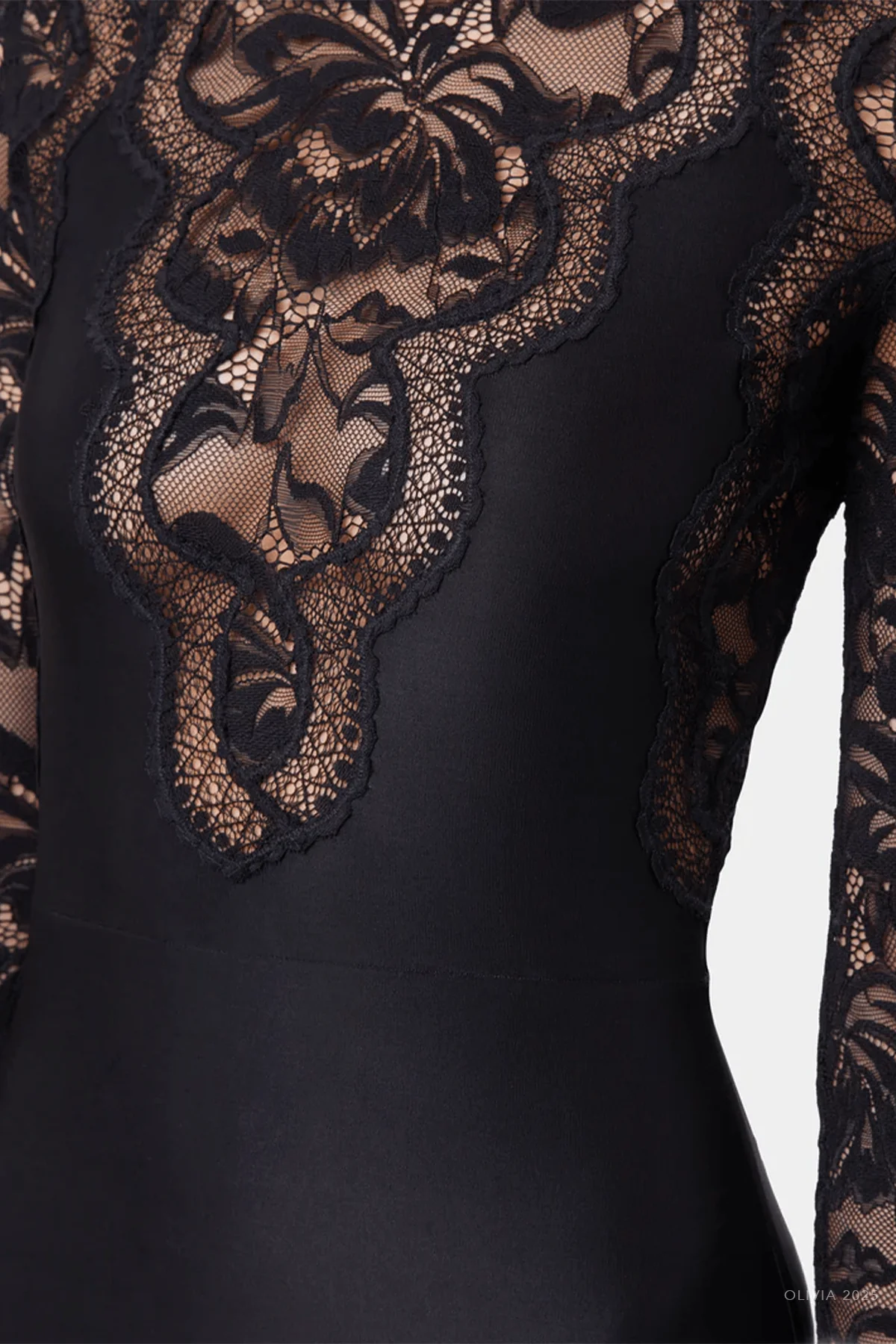 Floral Lace Maxi Dress in Black - Image 4