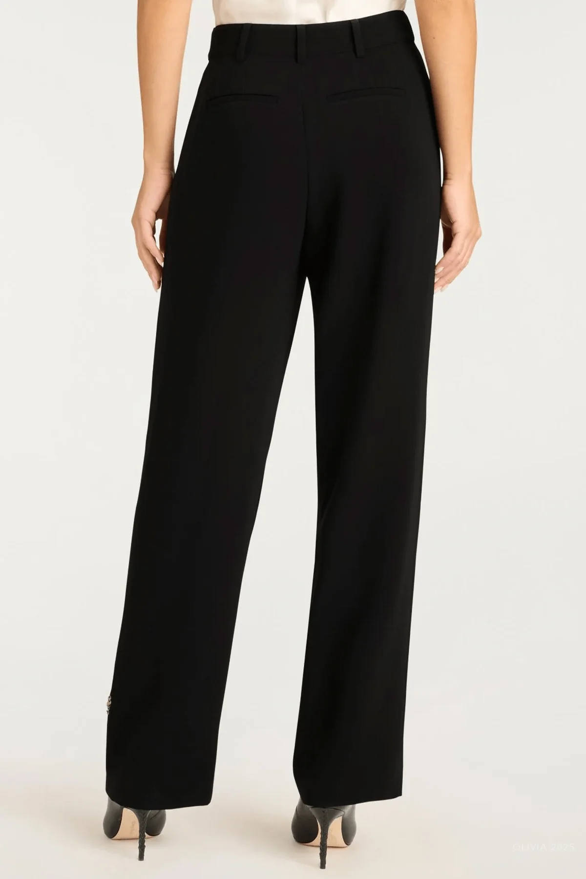 Floral Mixed Media Harlan Pant in Black Multi - Image 3