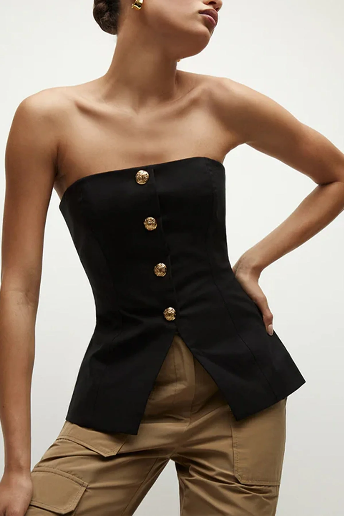 Forman Bustier Top in Black - Image 2
