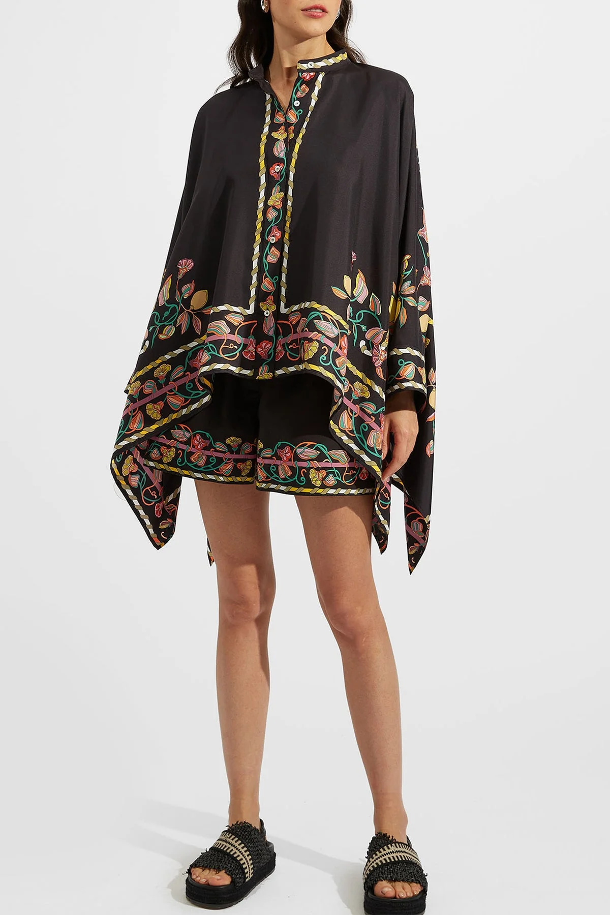 Foulard Shirt (Placed) in Borboni Placed Nero - Image 2