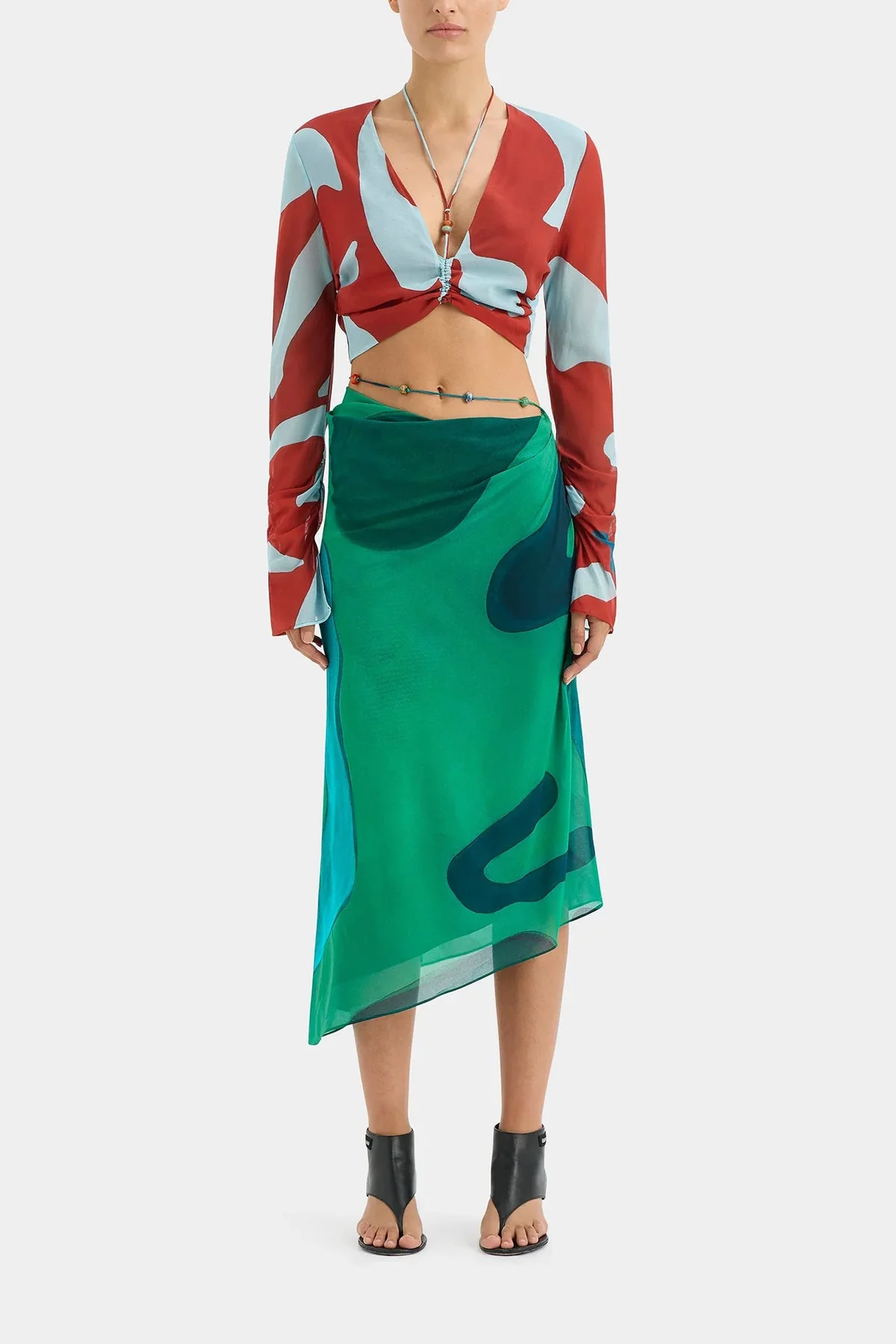 Frankie Bias Skirt in Emerald Reflection - Image 2