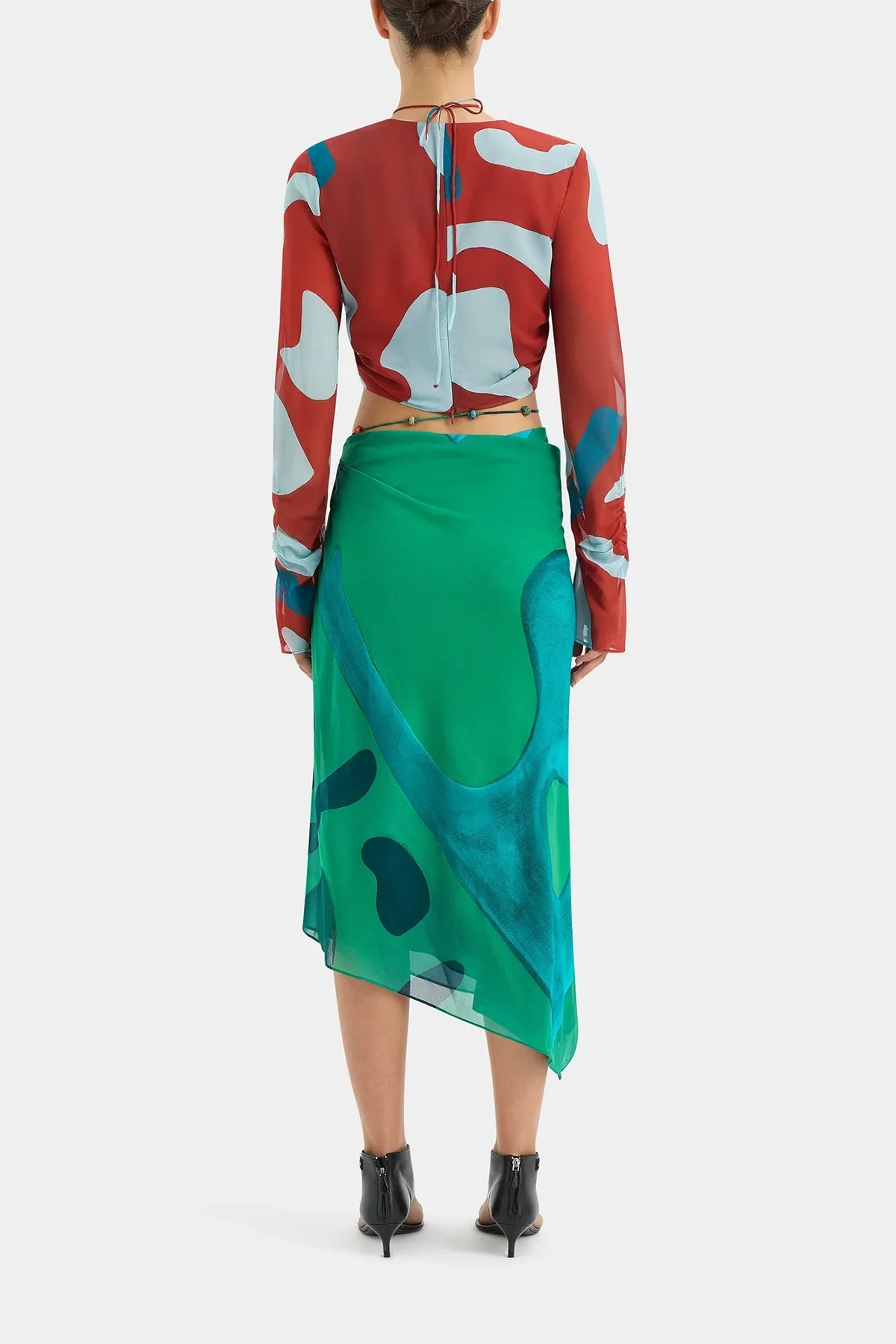 Frankie Bias Skirt in Emerald Reflection - Image 3