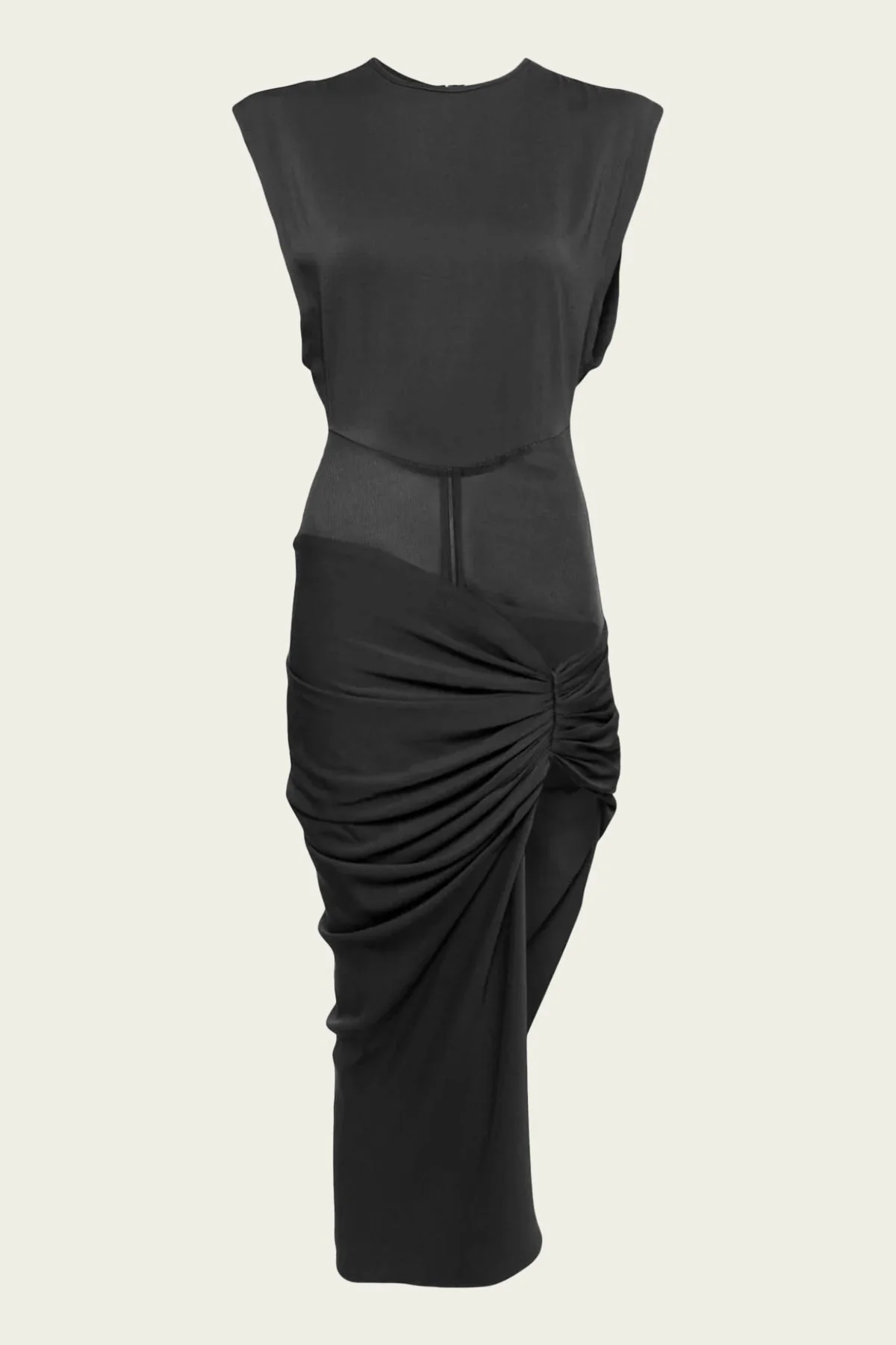 Fusion Ruched Micro Dress in Jet