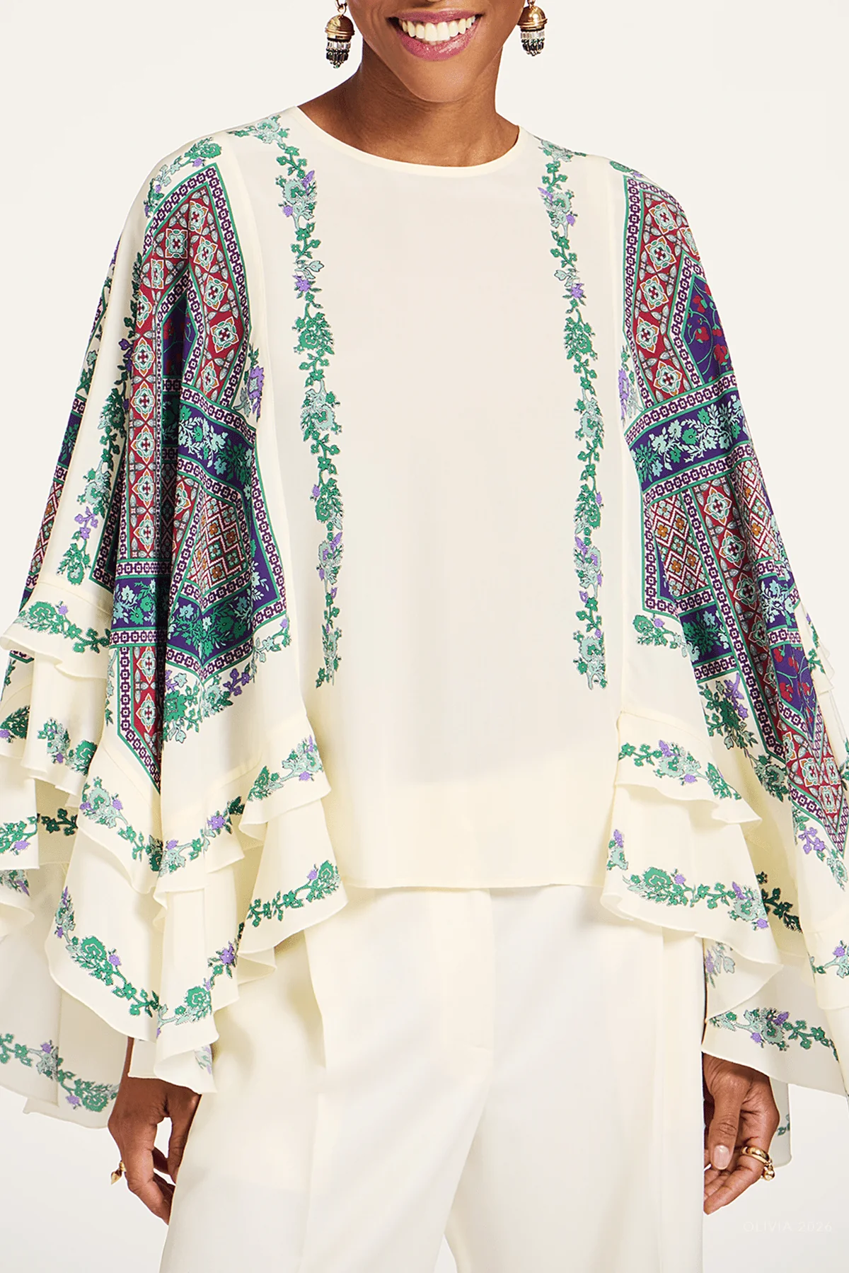 Galaxy Top in Regalia Placée Ecru - Image 3