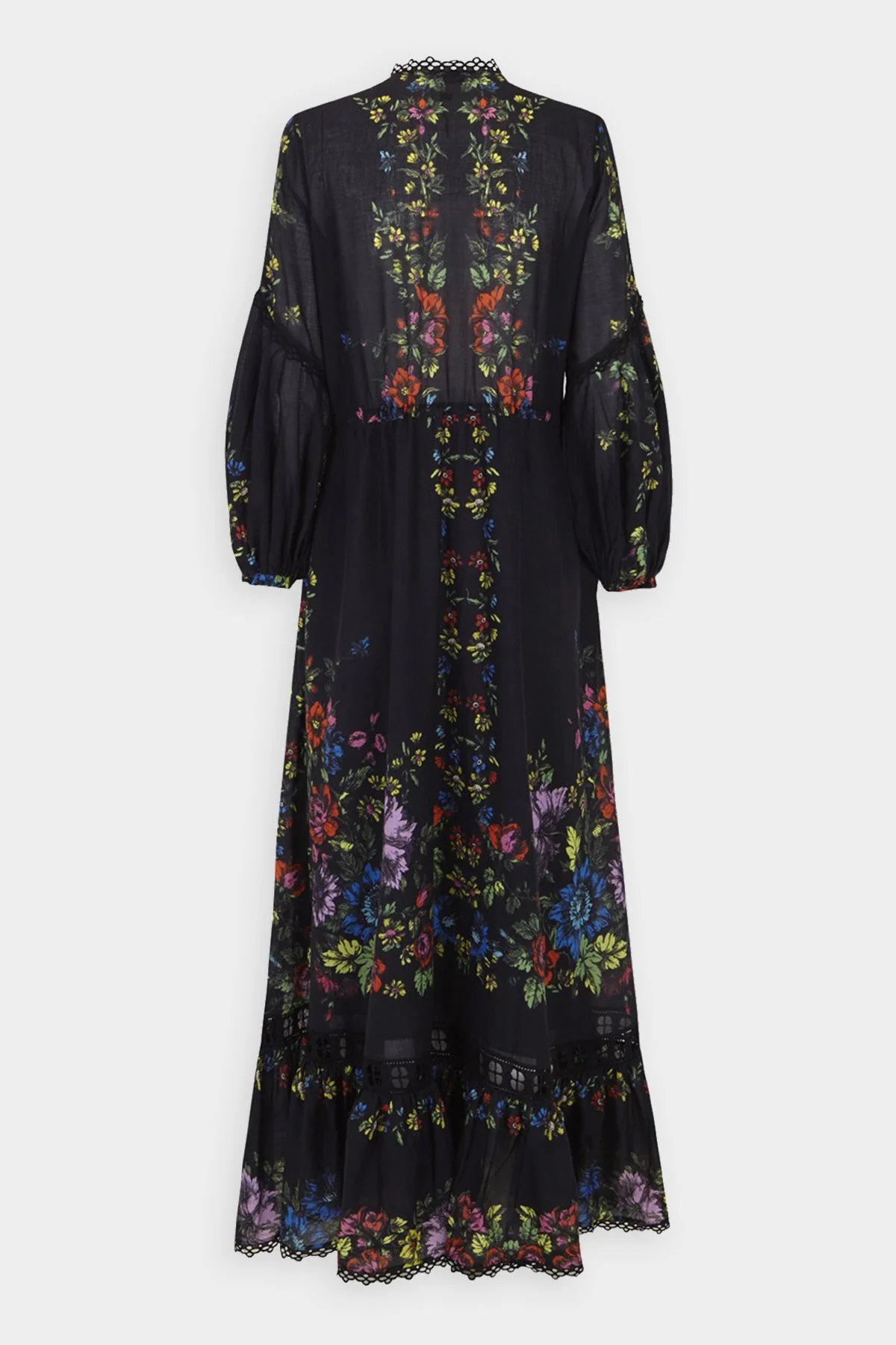 Ganna Long Dress in Garden Black Print