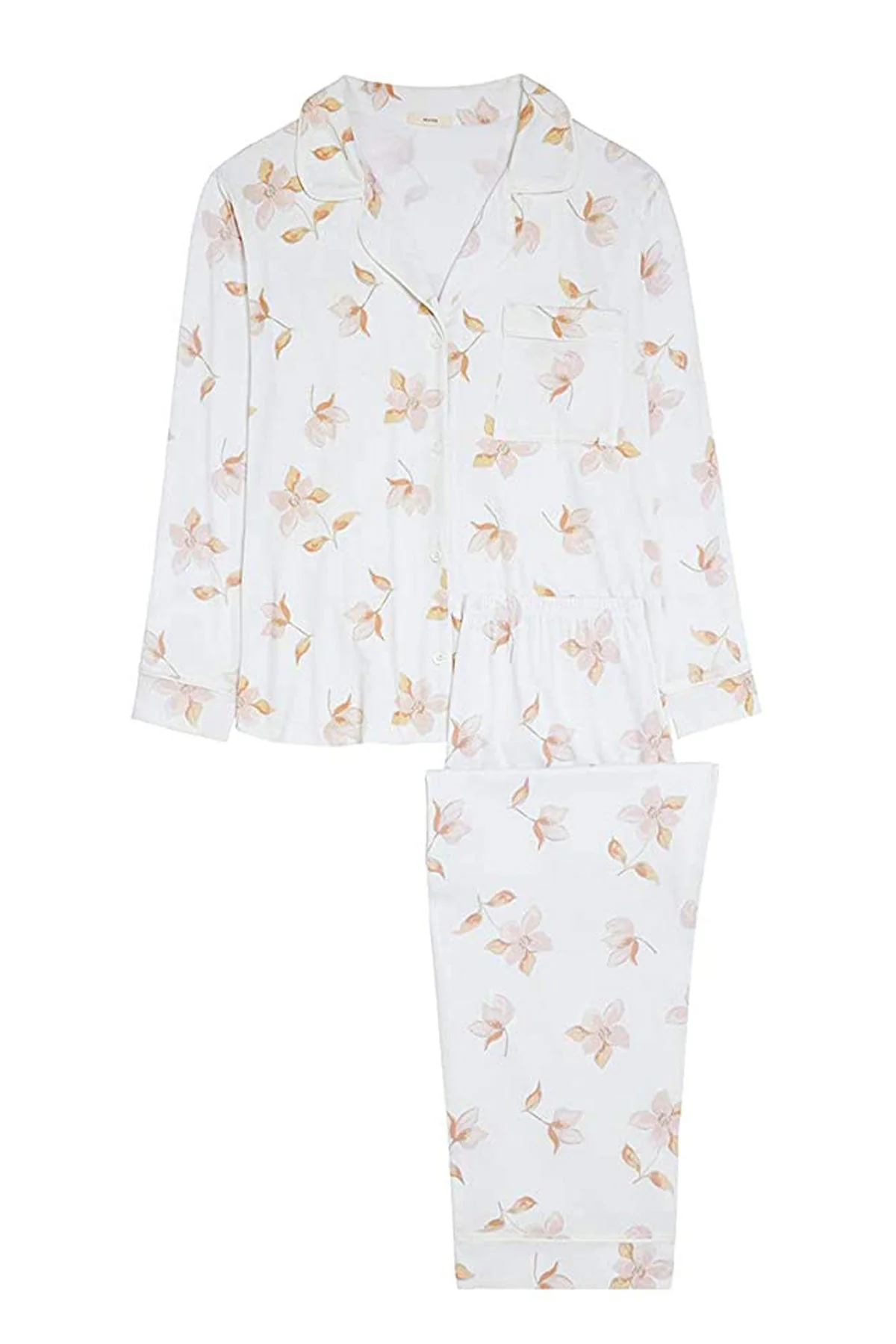Garden Lilies Long Sleeve PJ Set in Ivory