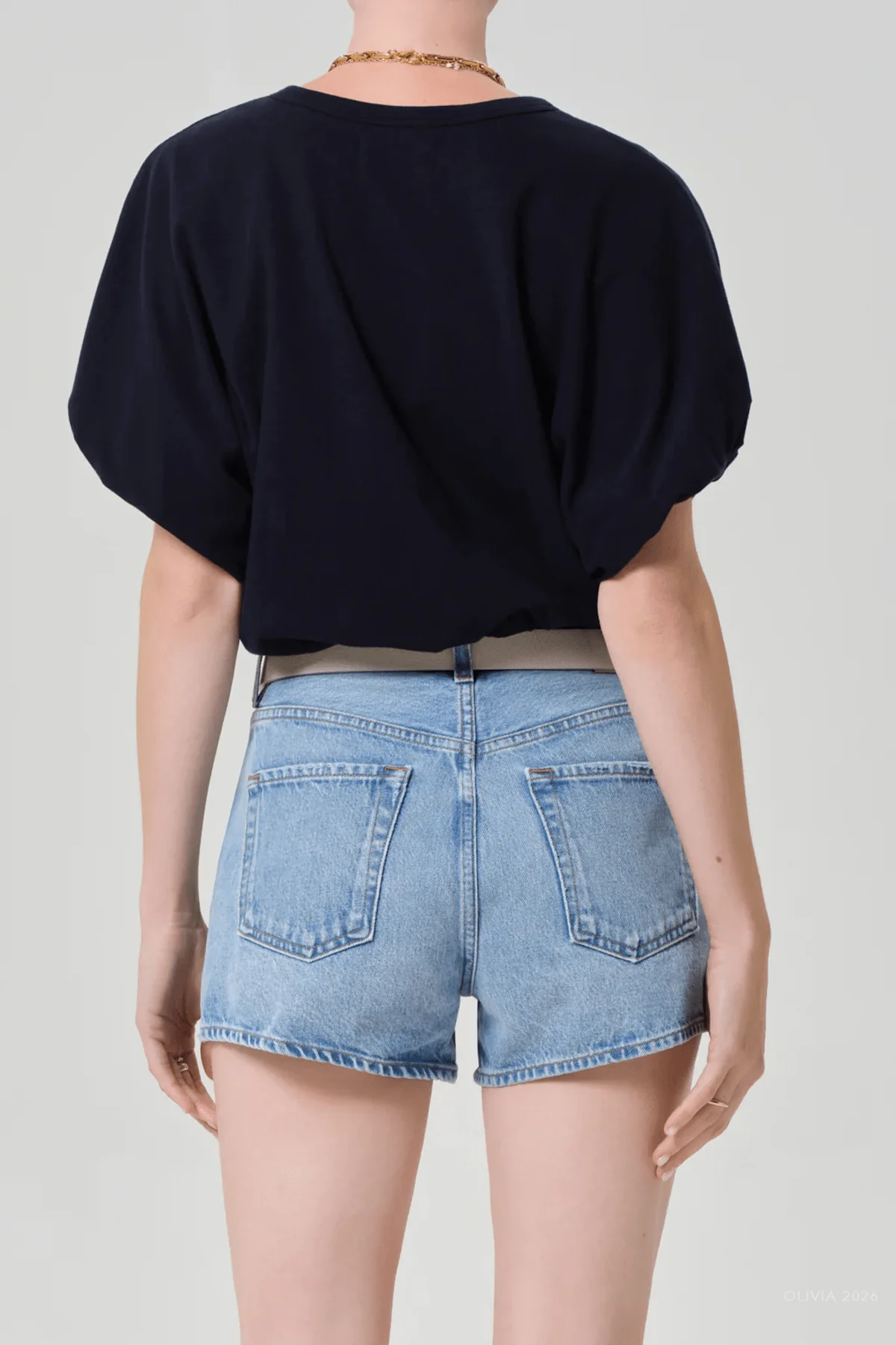 Gia Bubble Tee in Navy - Image 3