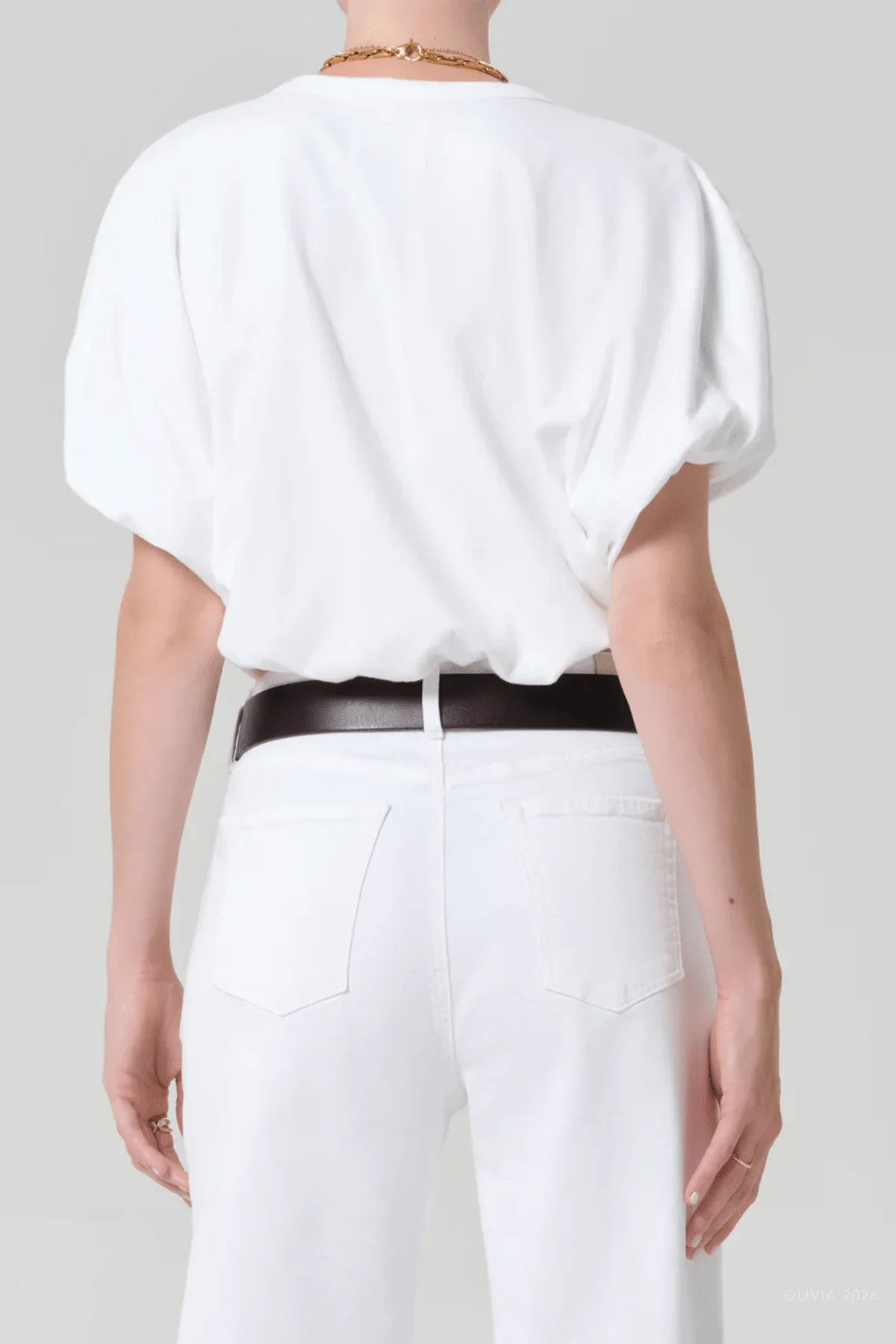 Gia Bubble Tee in Soft White - Image 3