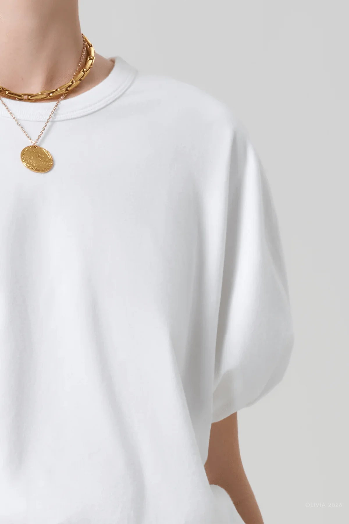 Gia Bubble Tee in Soft White - Image 4