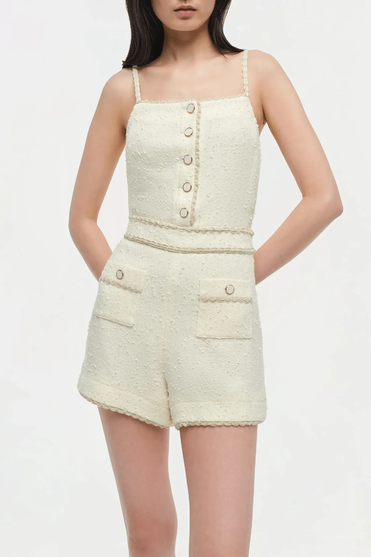 Ginny Romper in Ivory - Image 2