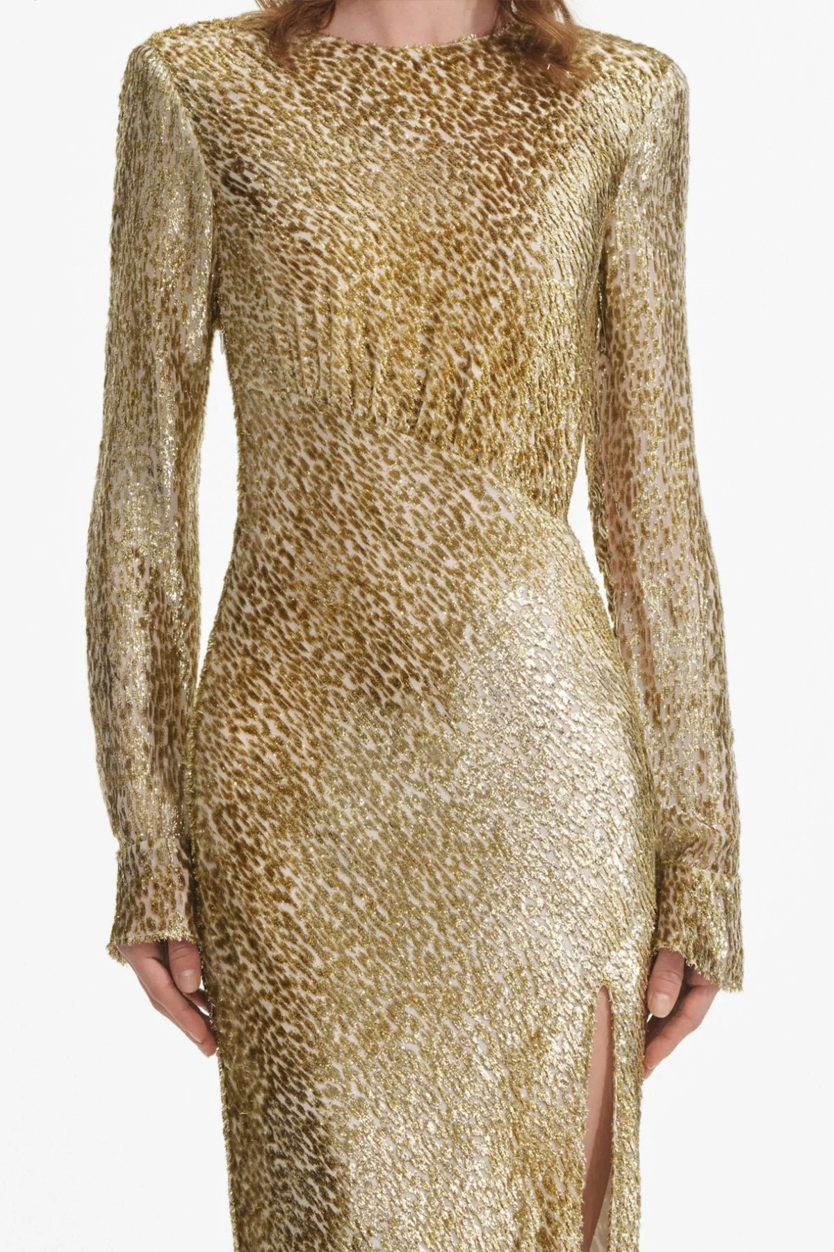 Gold Fil Coupe Maxi Dress - Image 4