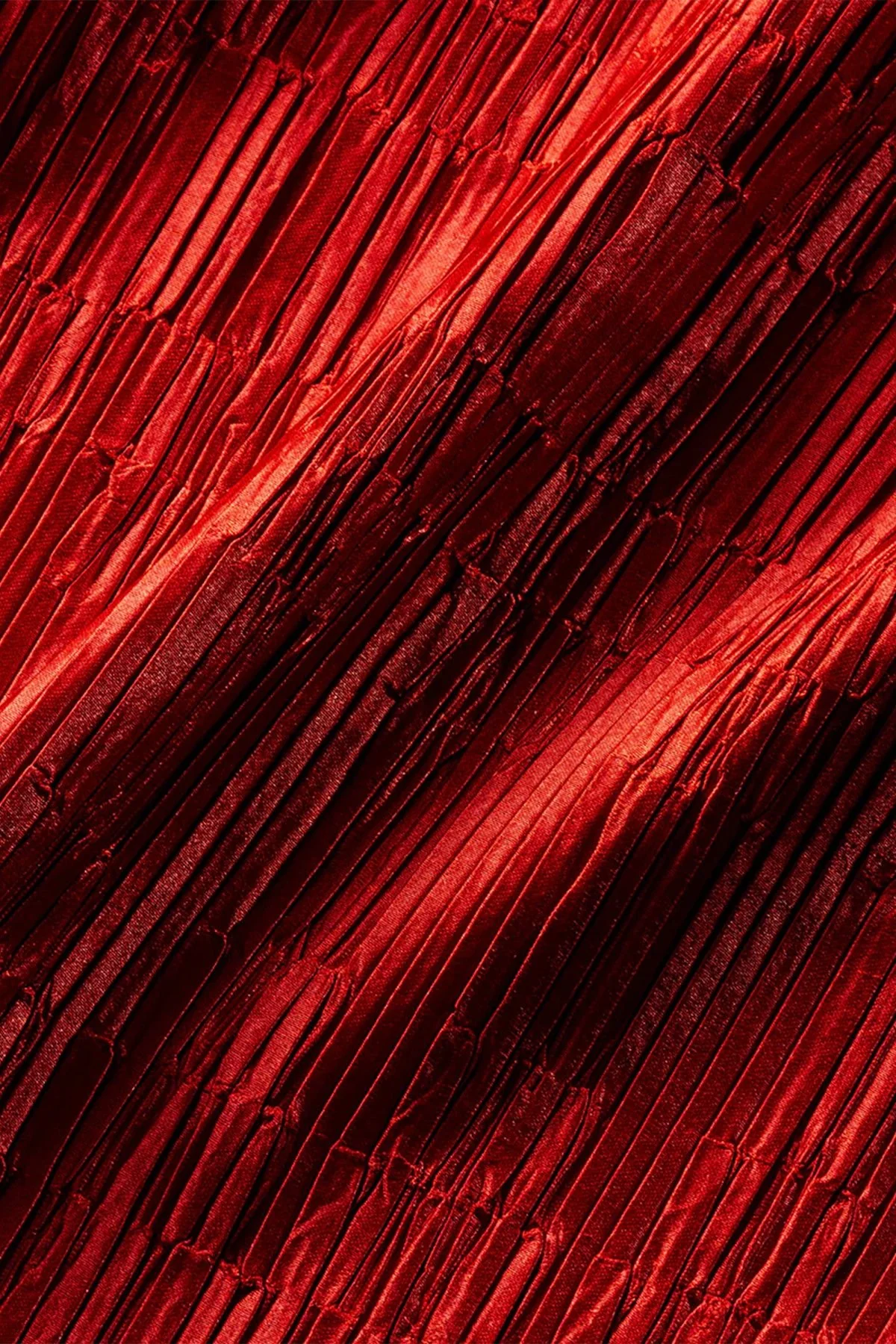 Gramercy Pleated Satin Dress in Flame - Image 4
