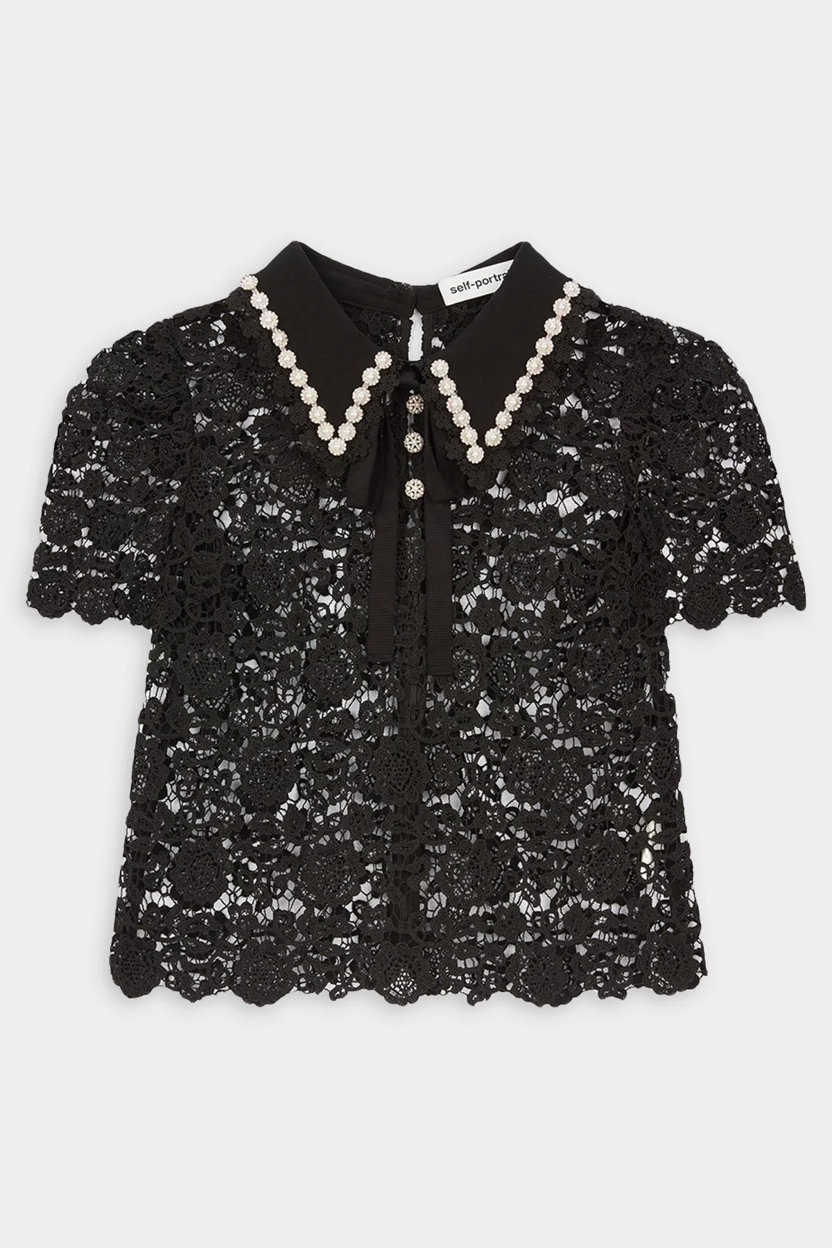 Guipure Lace Top in Black