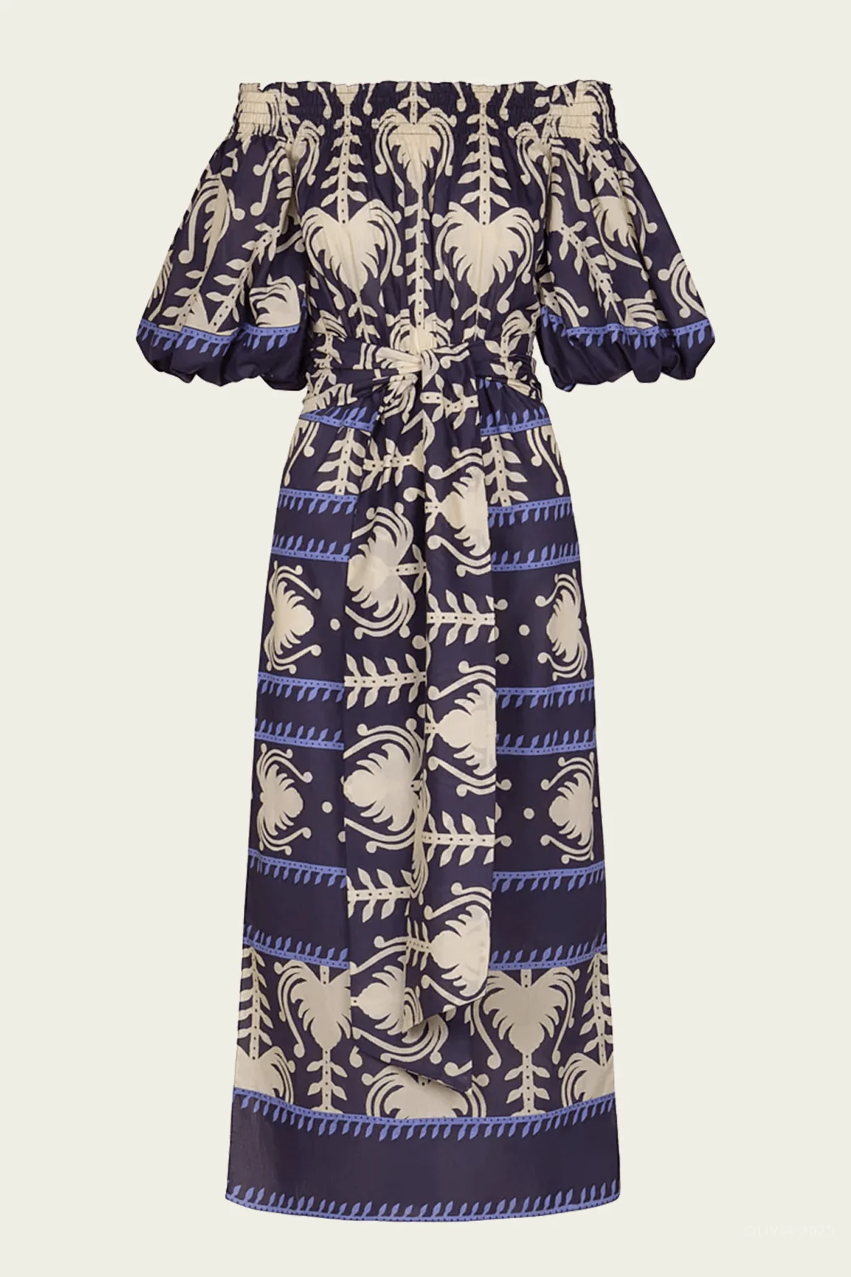 Harbor Hues Dress in Navy Ecru