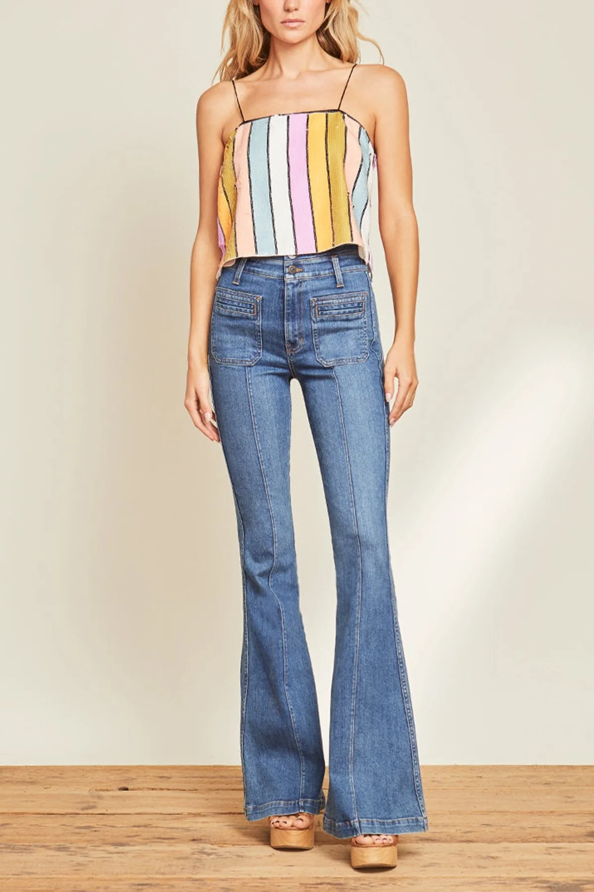 Harmoni Sequin Top in Multi - Image 3