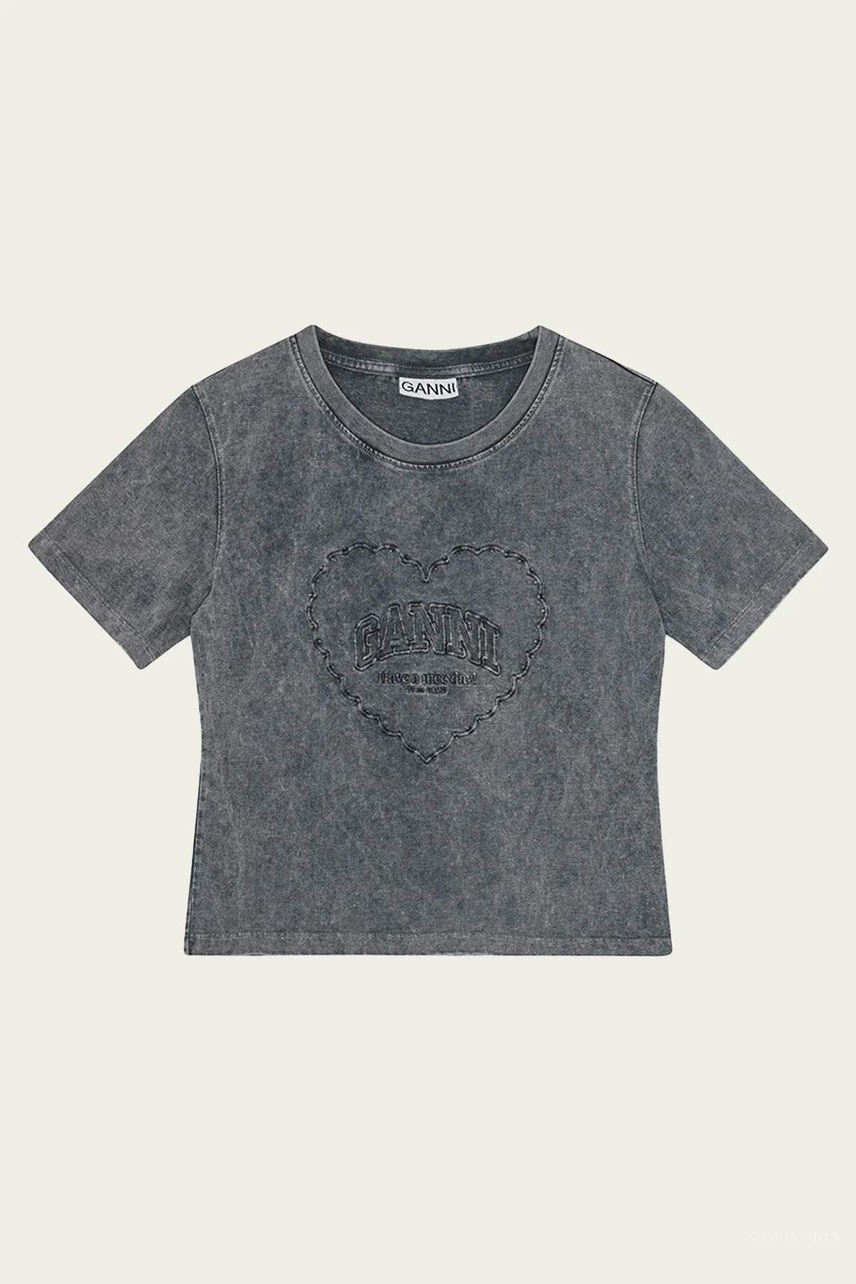 Heart Cropped T-Shirt in Phantom