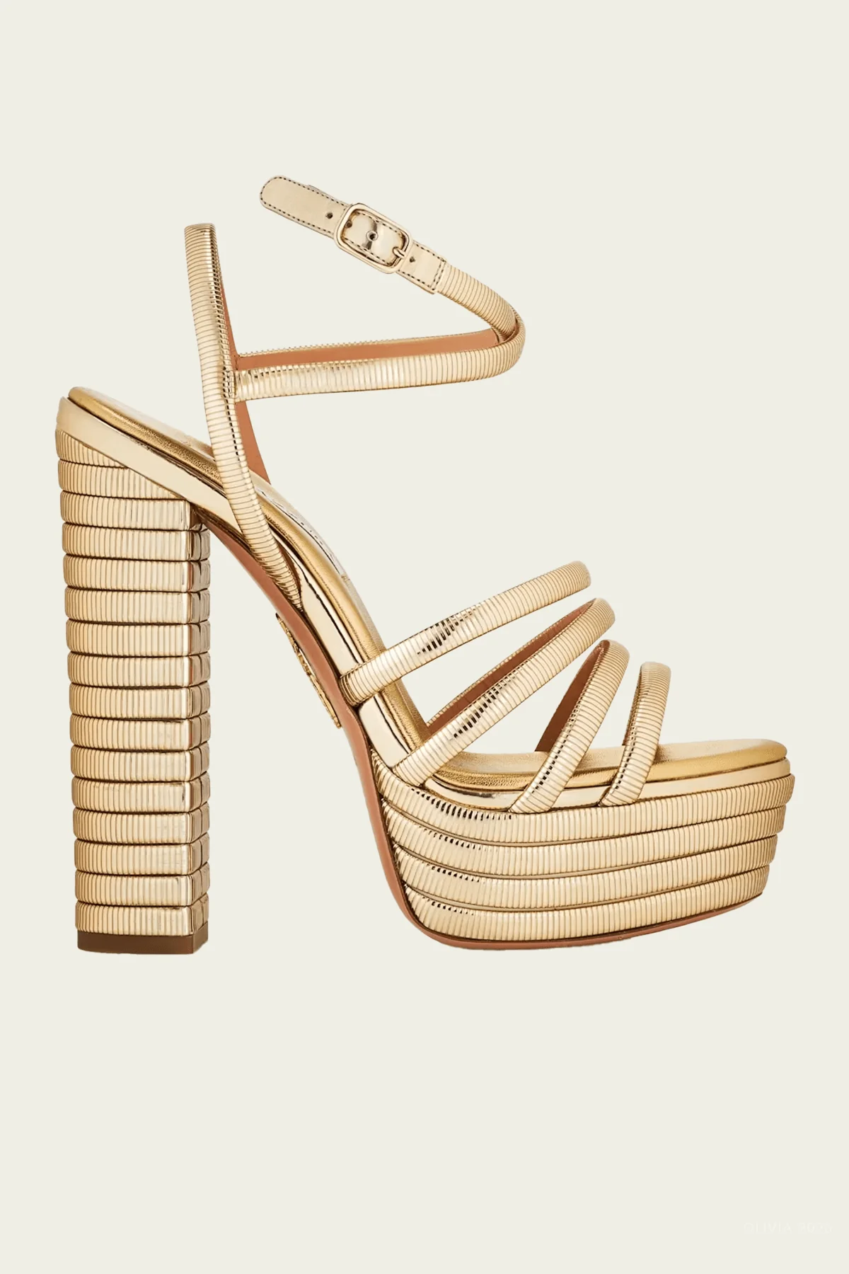Heatwave Sandal Plateau 140 in Soft Gold