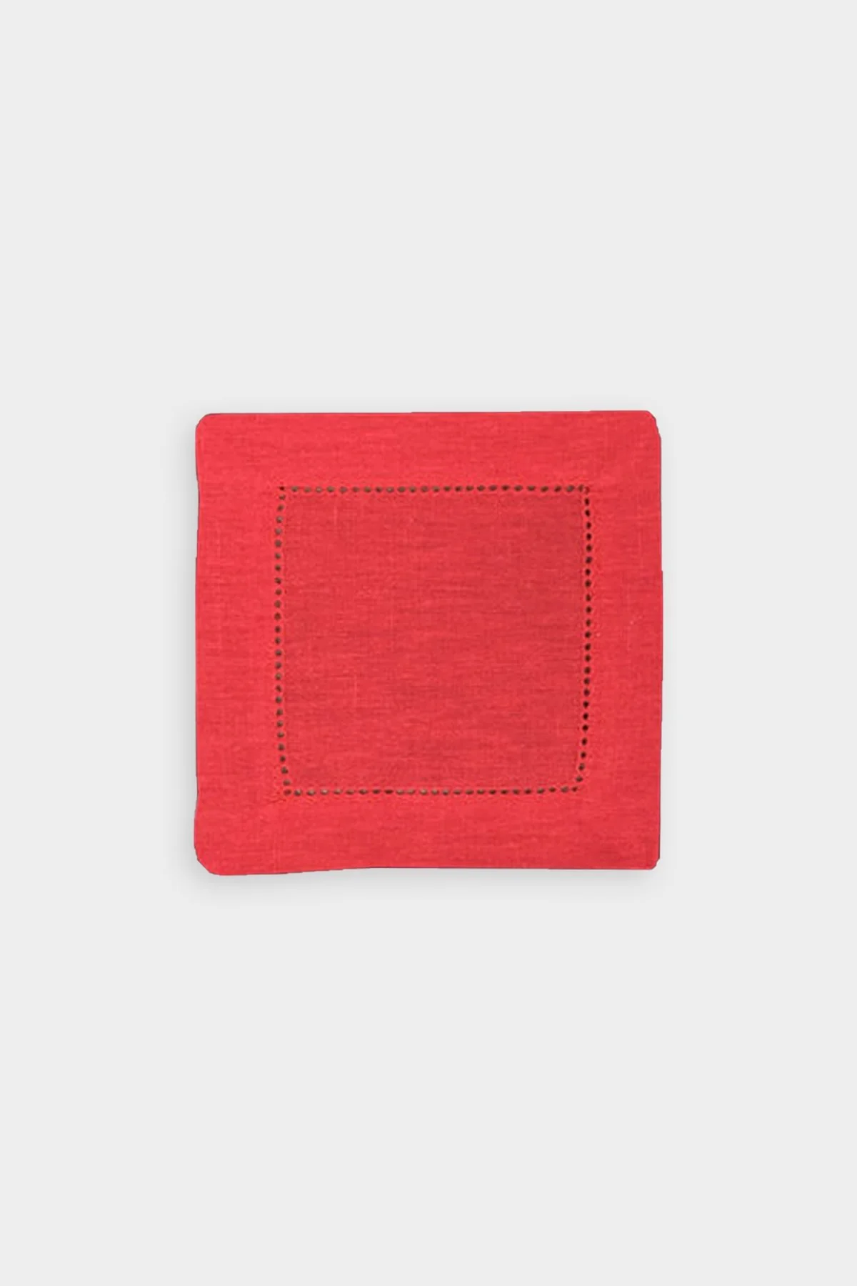 Hemstitch Coaster Napkins in Red