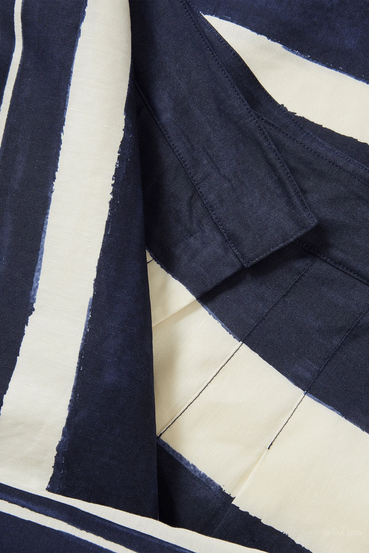Heron Crossover Waistband Pant in Navy Dove White - Image 5