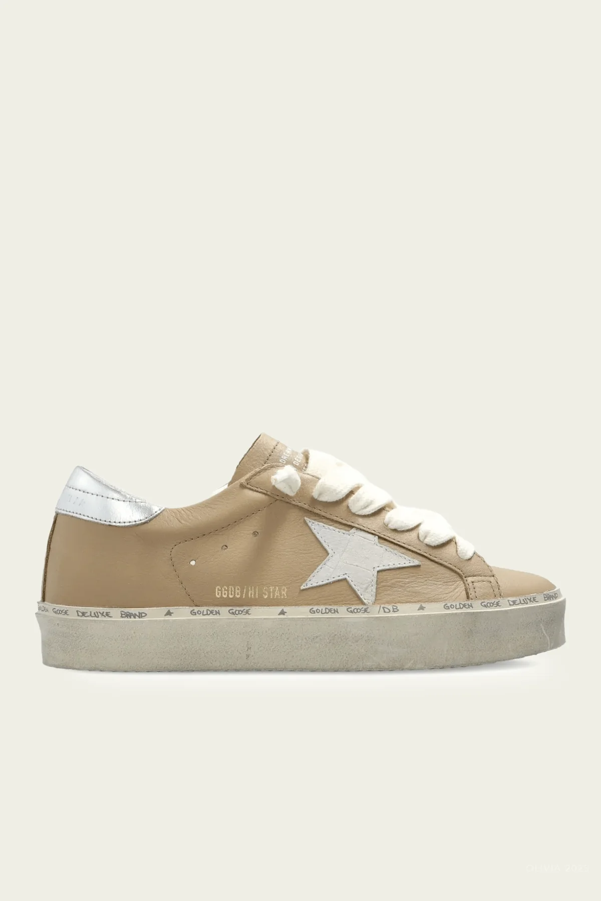 Hi-Star Beige Grey Leather Sneaker