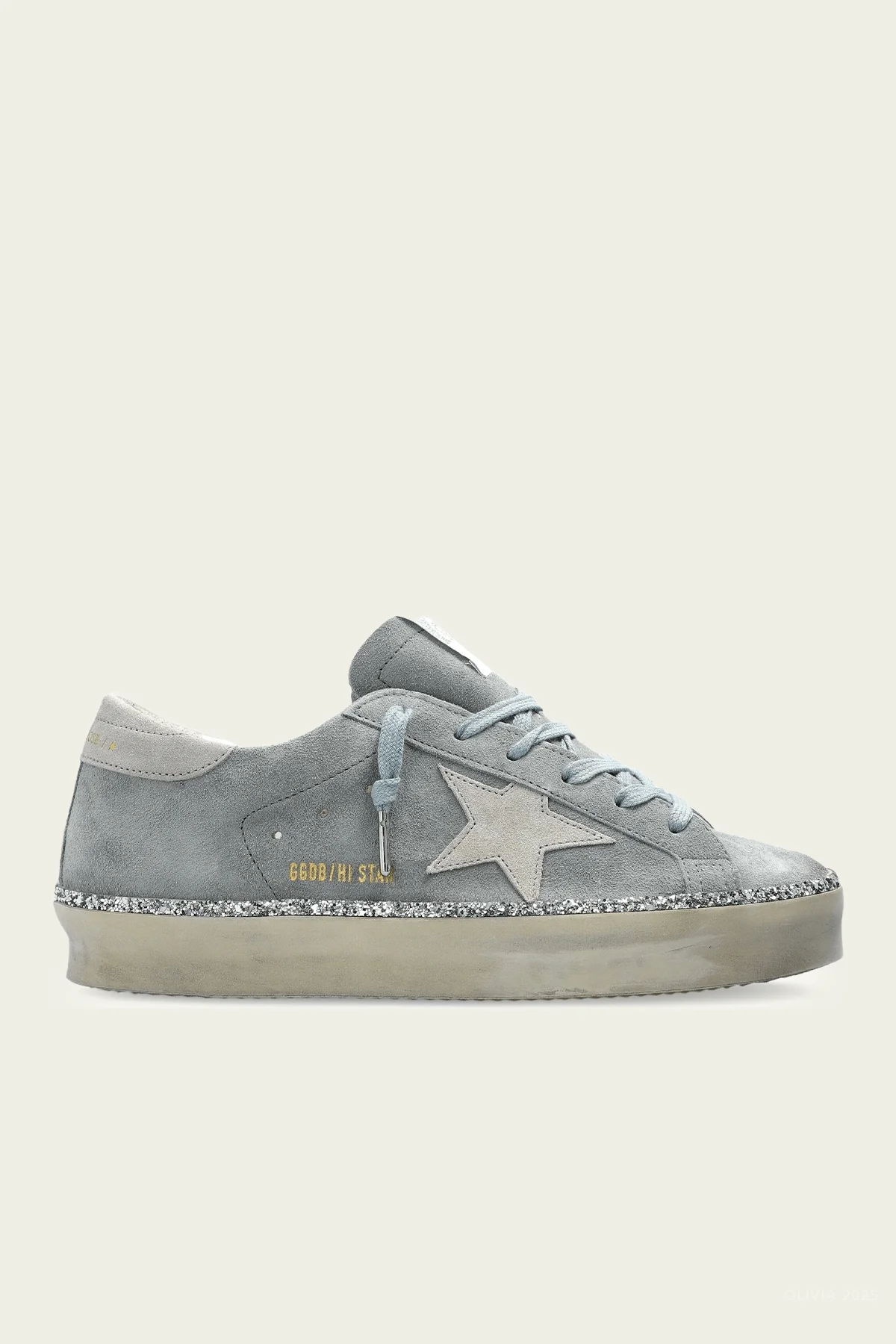 Hi-Star Glitter Foxing Suede Leather Sneaker in Grey