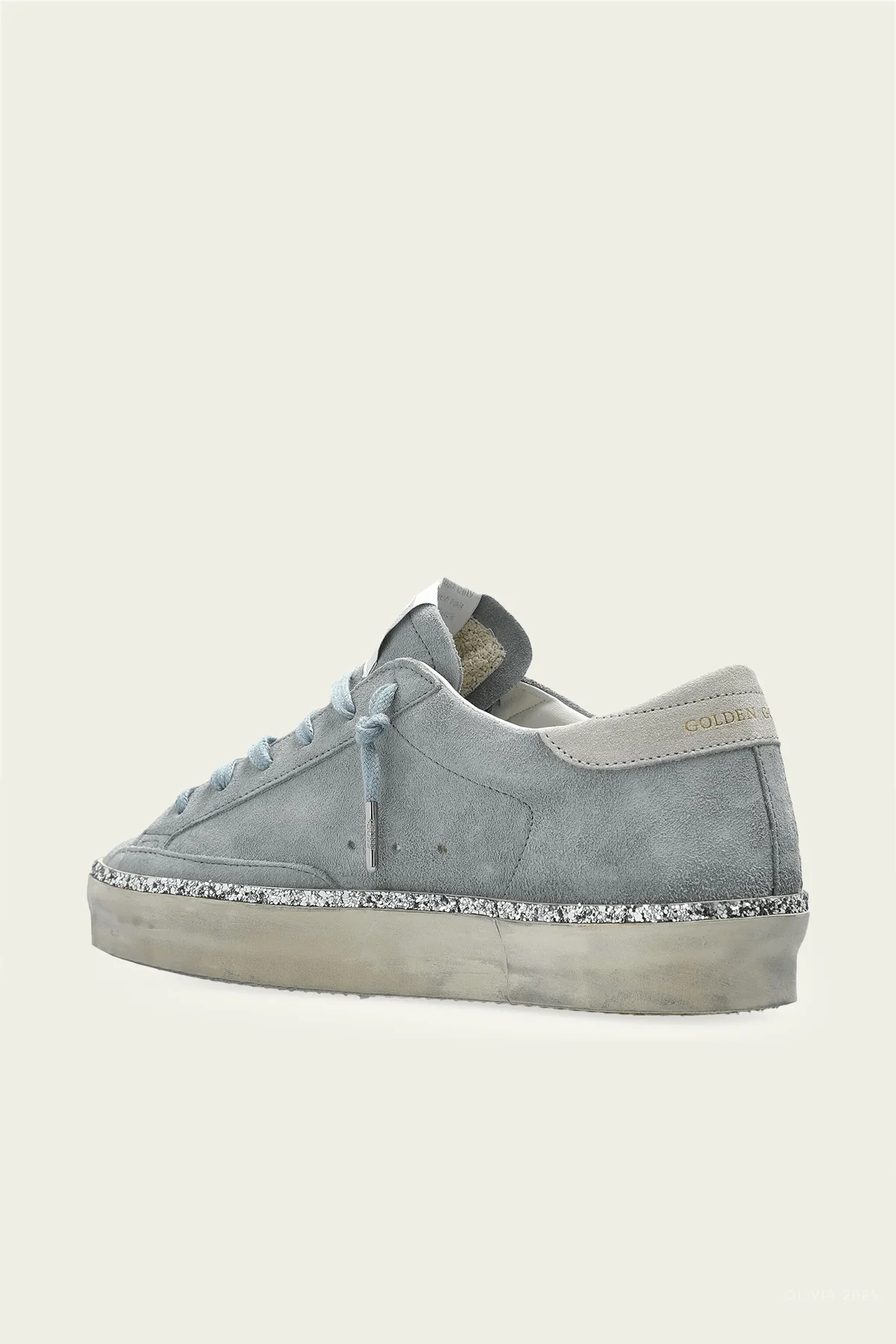 Hi-Star Glitter Foxing Suede Leather Sneaker in Grey - Image 3