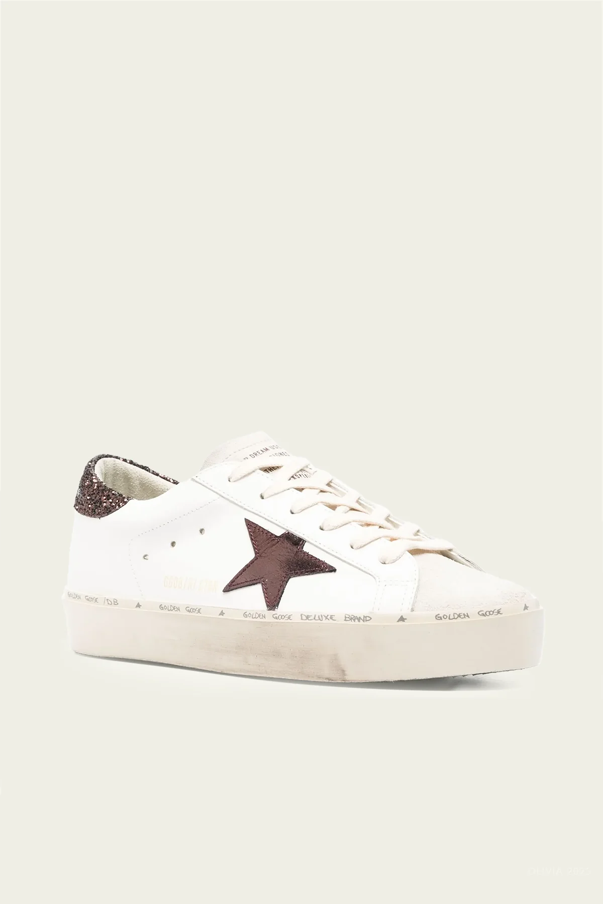 Hi-Star Laminated Star Leather Sneaker in White Purple - Image 2